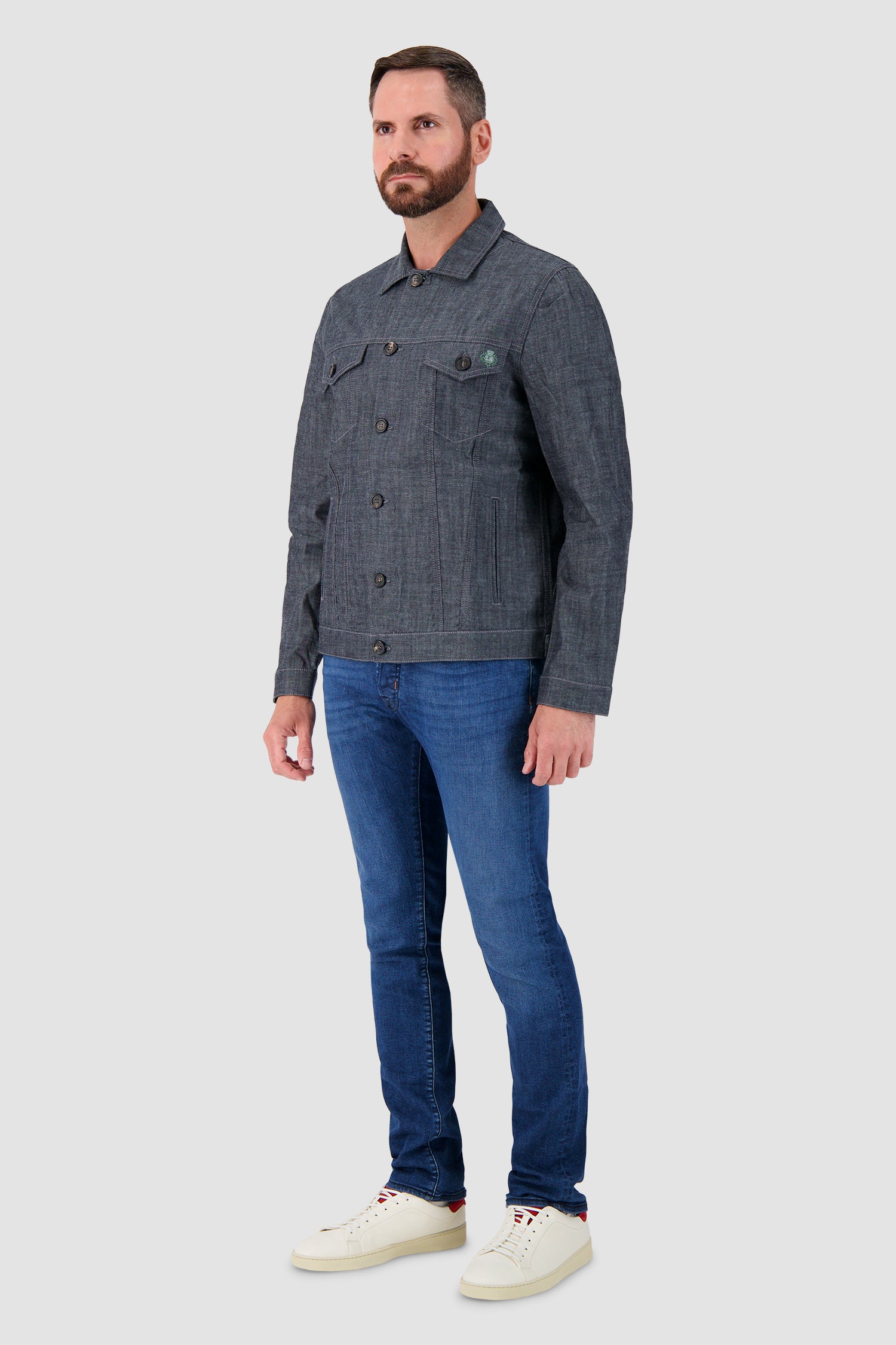 Luigi Borrelli Grey Giubbino Jeans Jacket