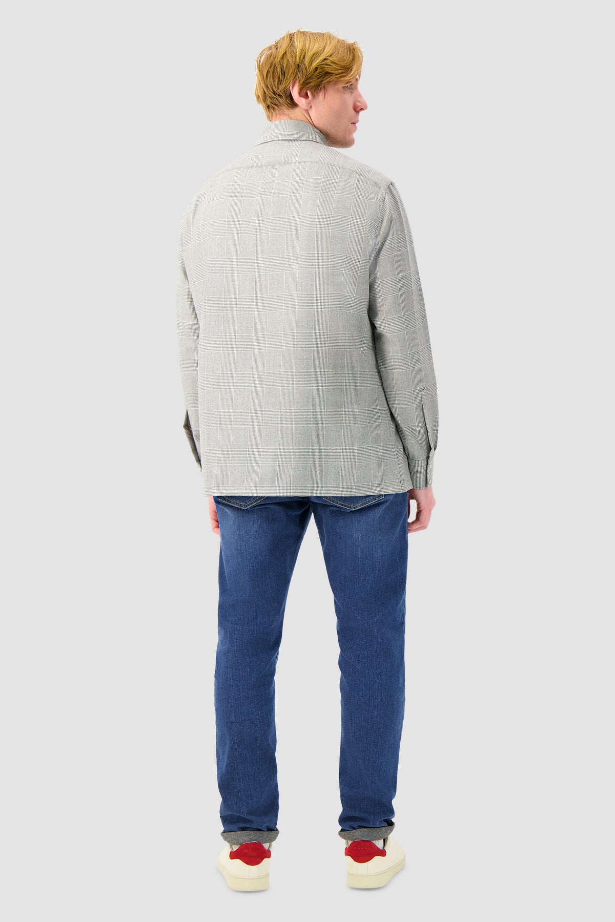 Luigi Borrelli Light Grey Plaid Overshirt