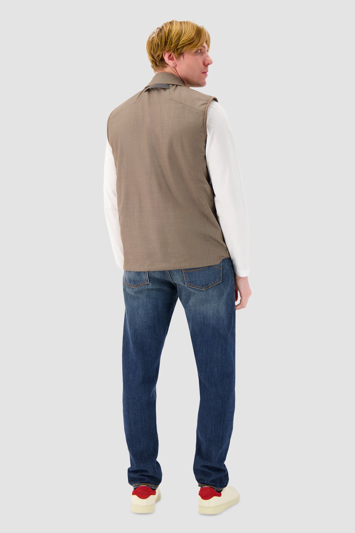 Sease Taupe Cashmere Padded Reversible Vest