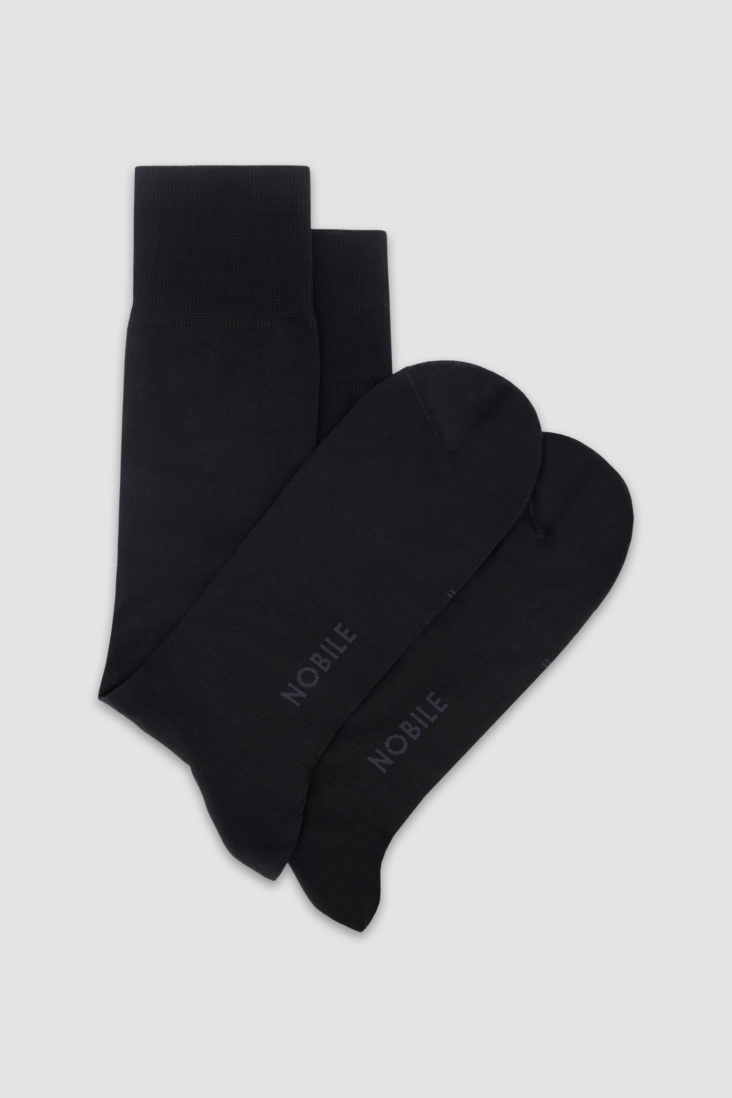 Nobile Solid Black Crew Socks