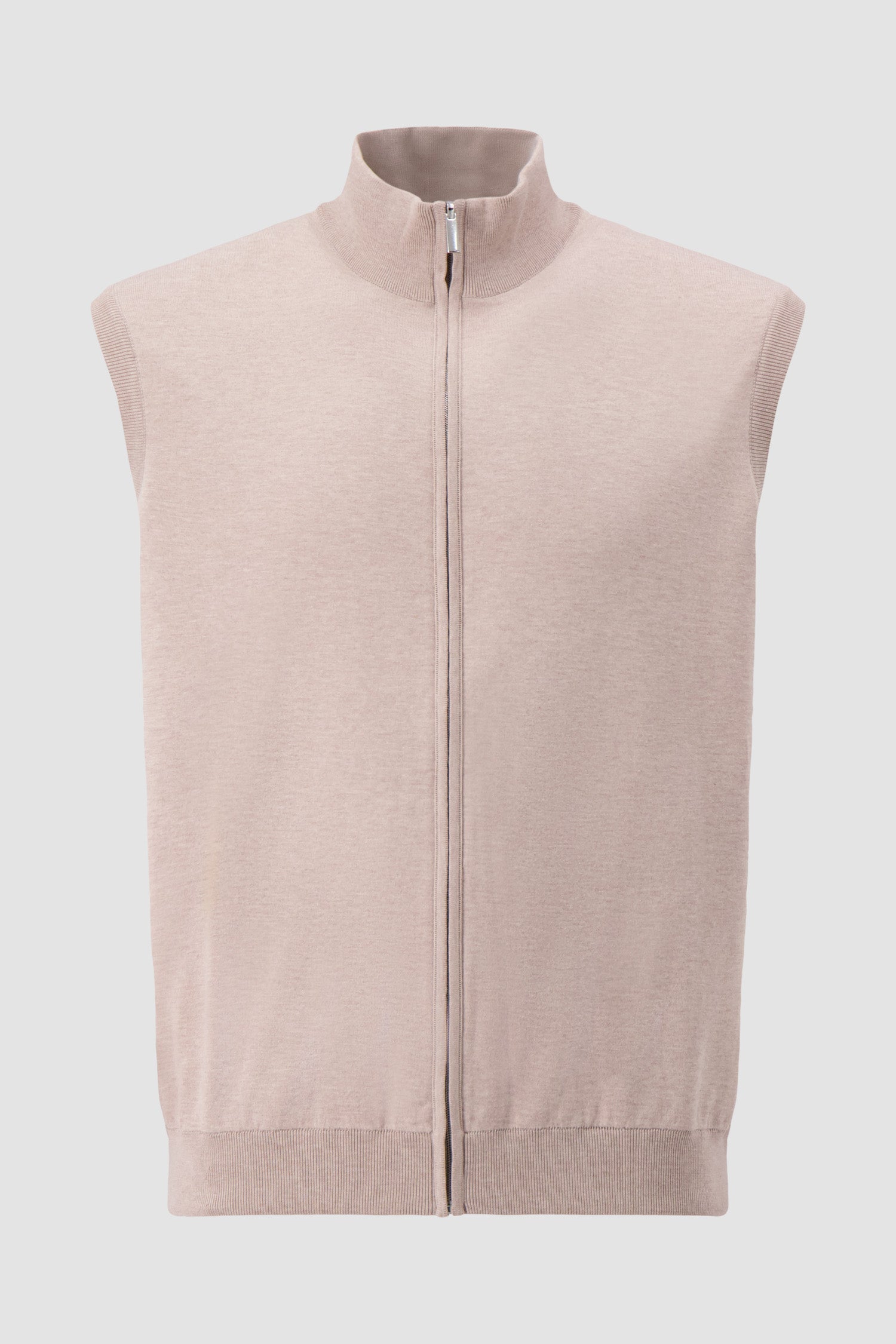 Pashmere Sleeveless Zip Sweater