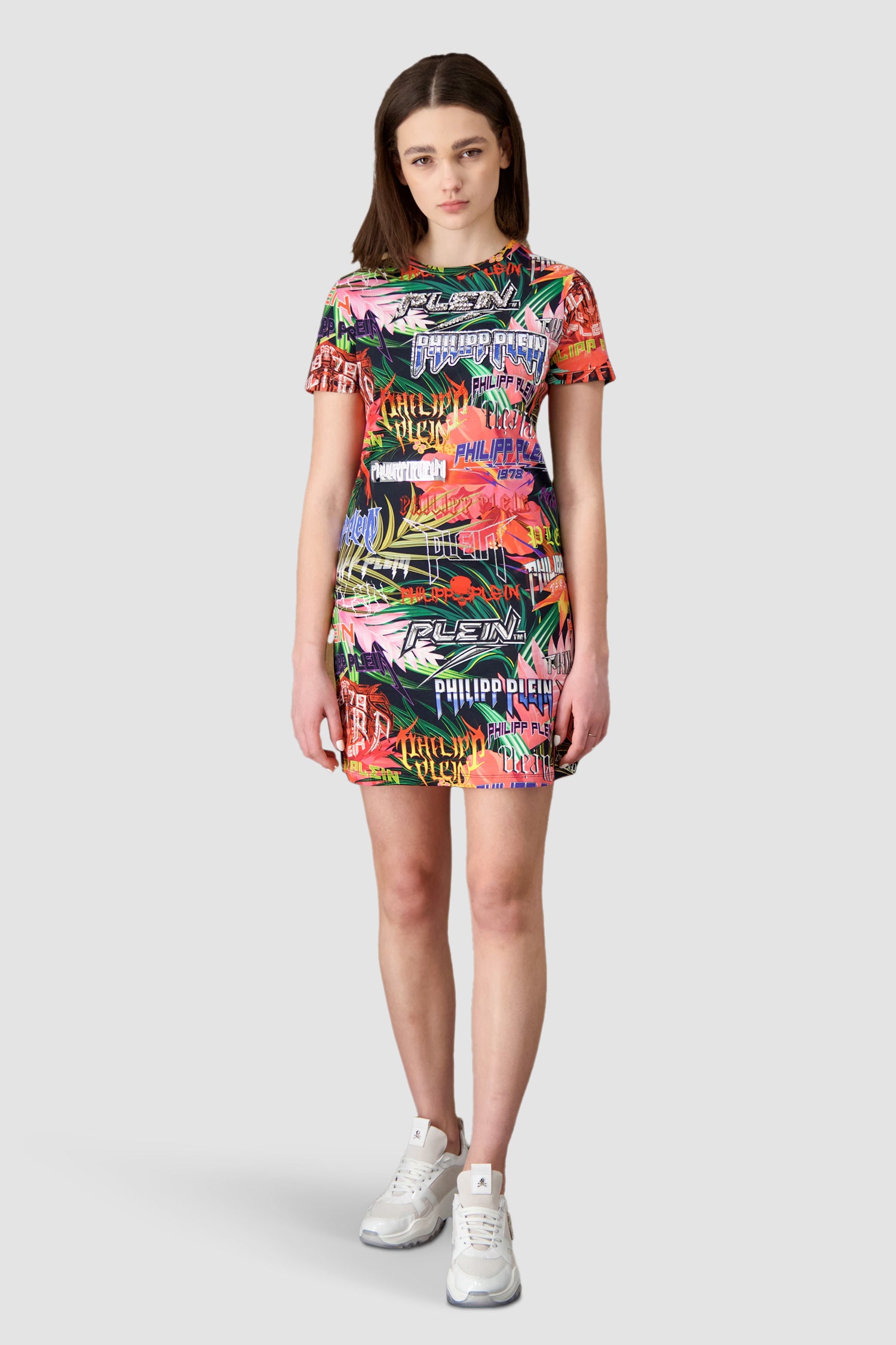 Philipp Plein Multicolor Jungle Rock Short Dress