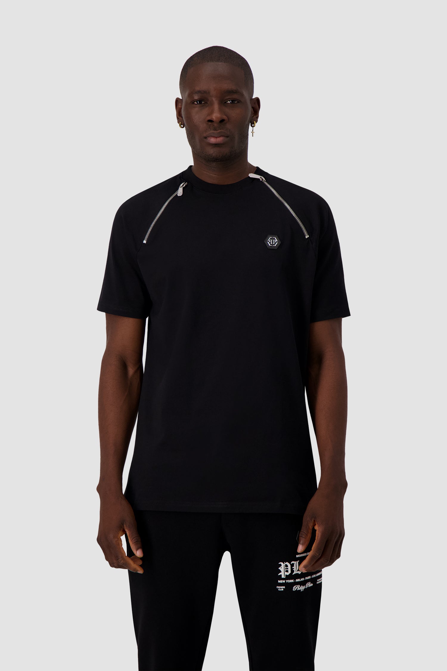 Philipp Plein Black Round Neck SS T-Shirt