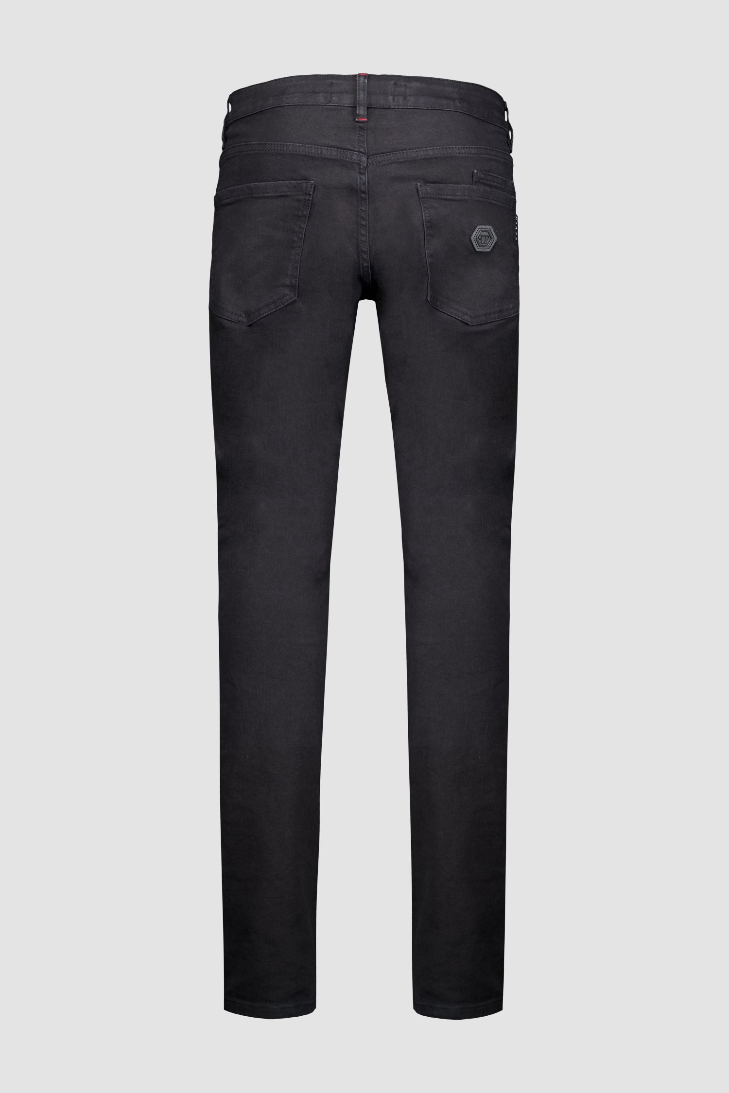 Philipp Plein Black Denim Super Straight Cut Trousers