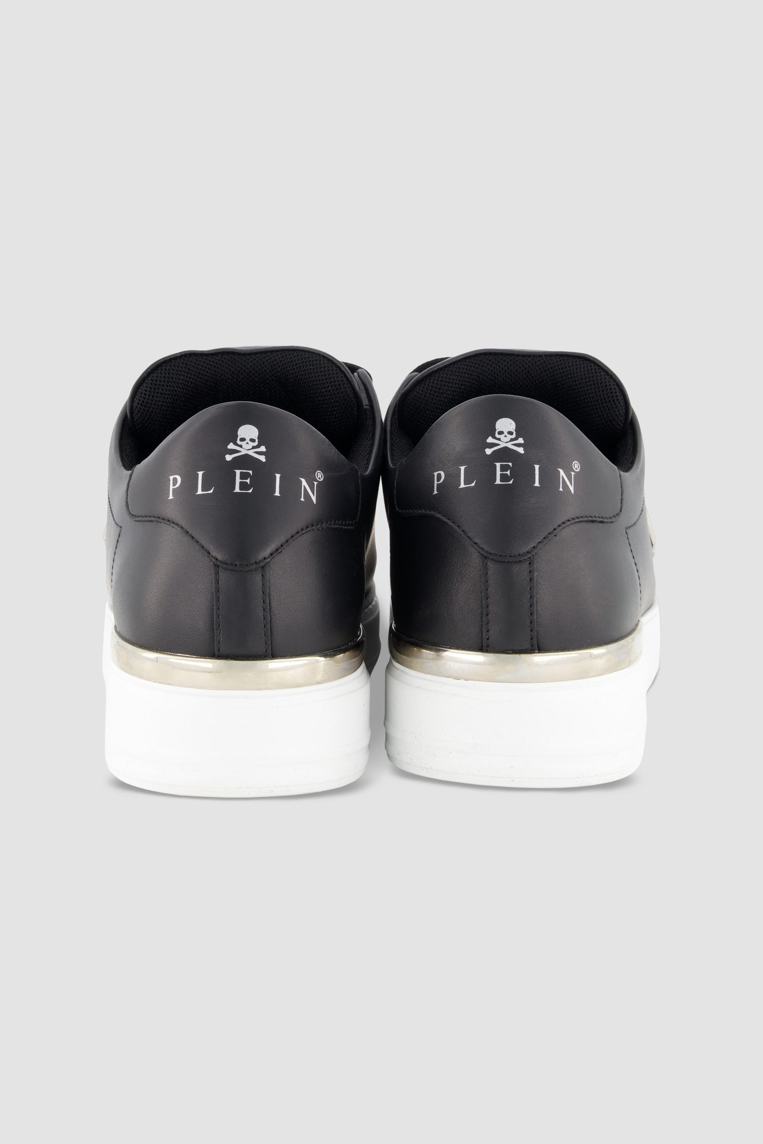 Philipp Plein Black Leather Lo-Top Hexagon Sneaker