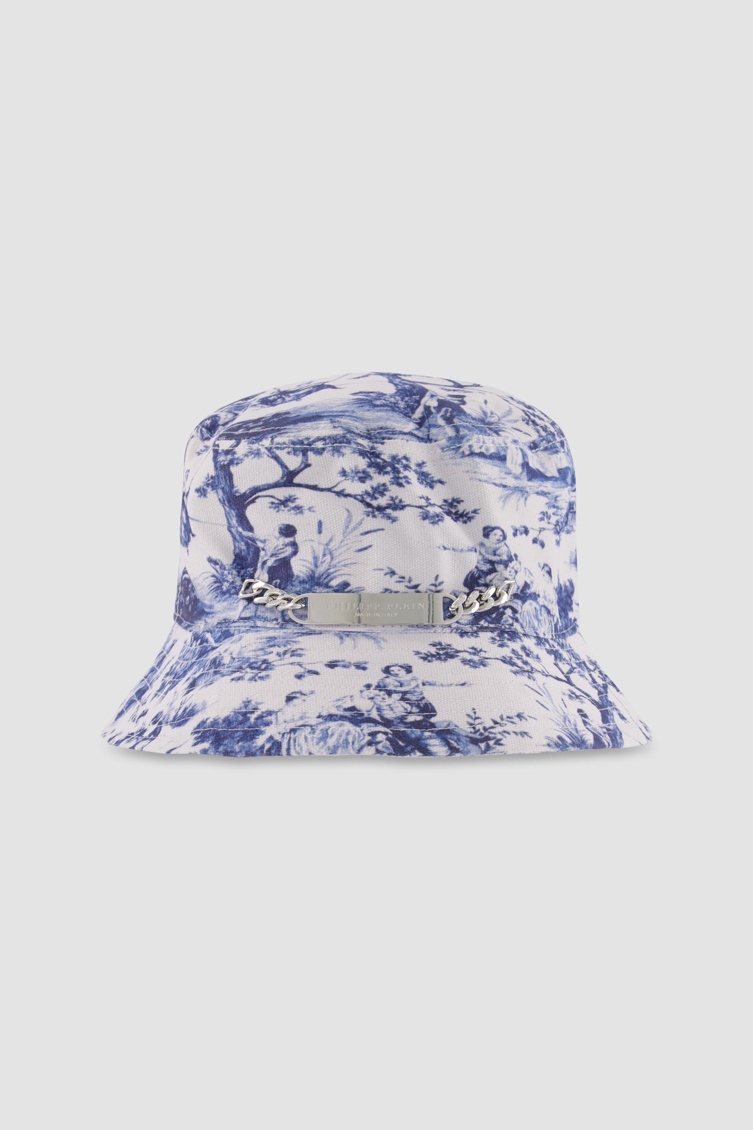 Philipp Plein White/Blue Cloche Bucket hat