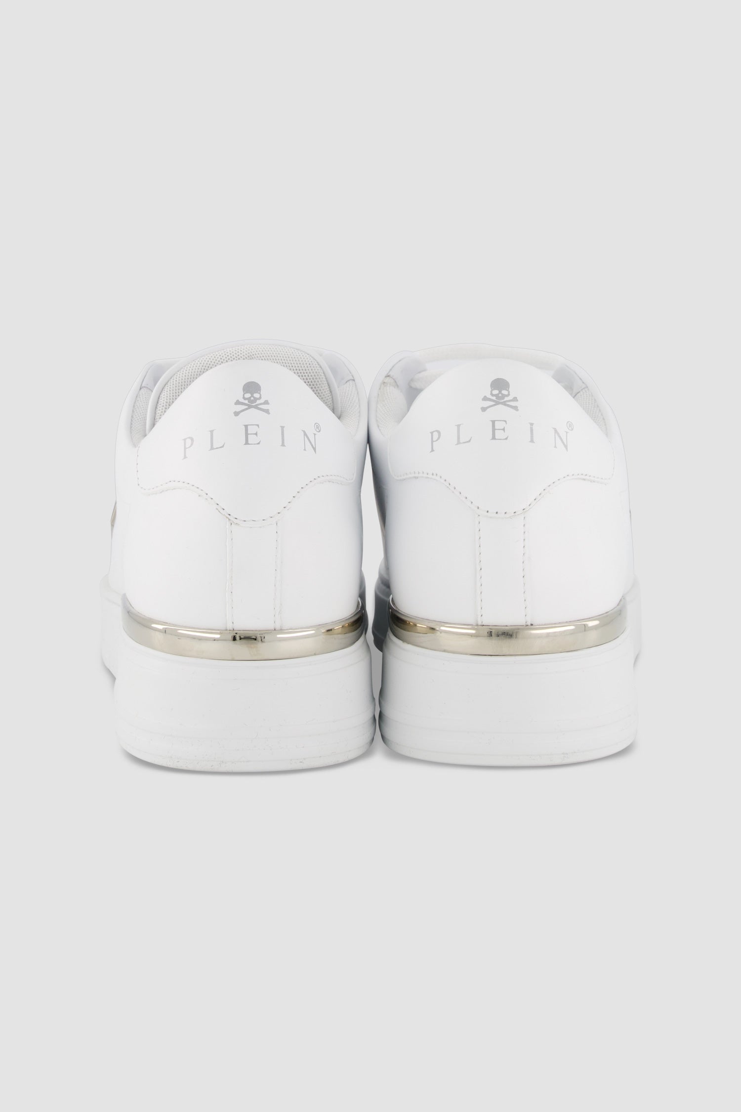 Philipp Plein White Leather Lo-Top Hexagon Sneaker