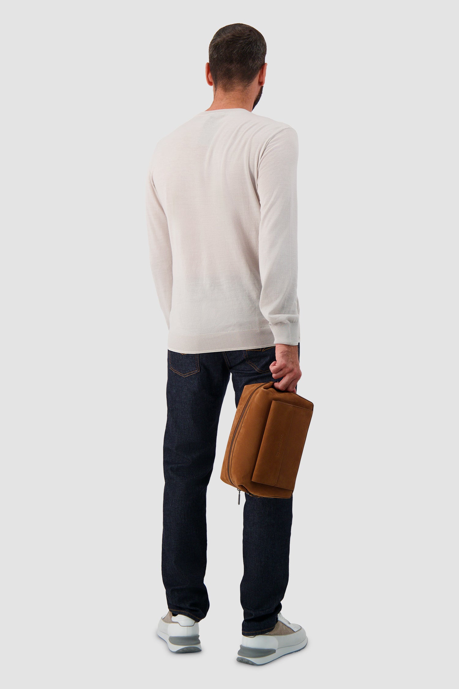 Stefano Ricci Brown Vitello Leather Toiletry Bag