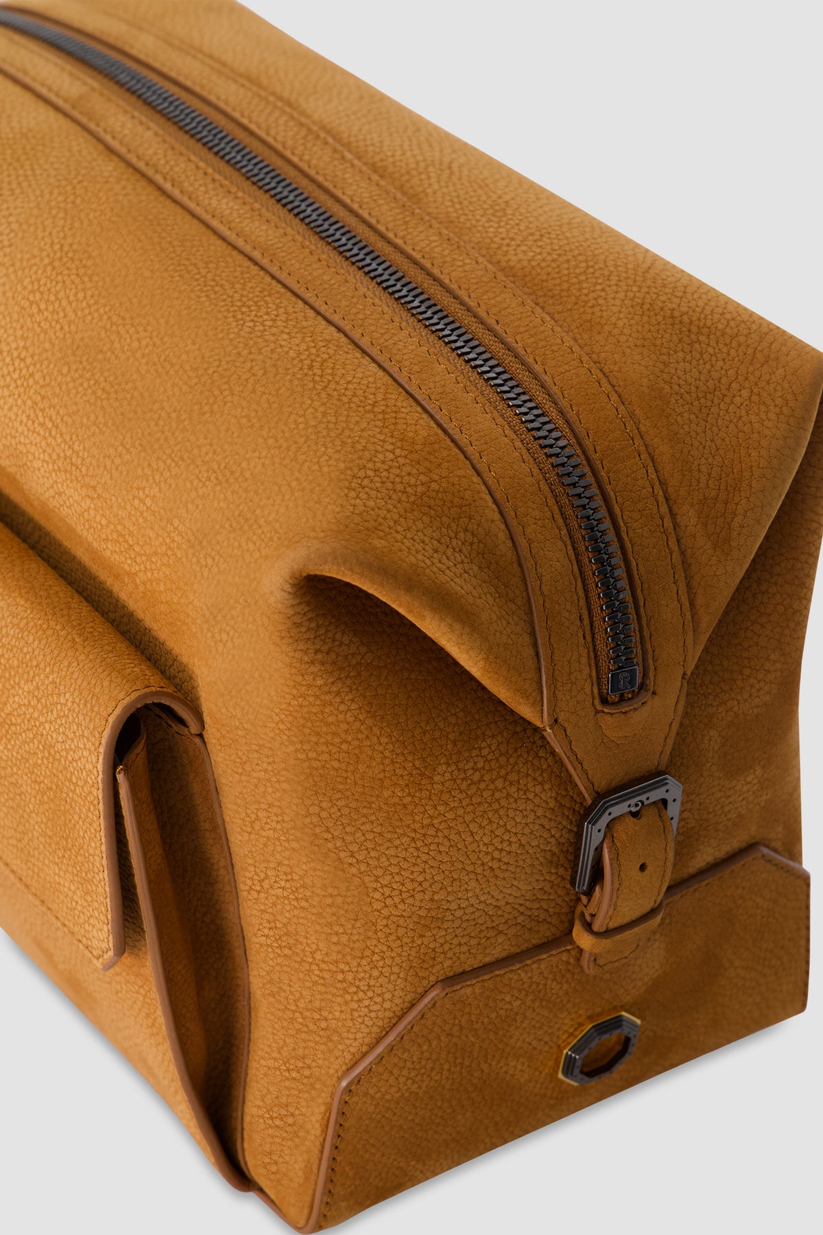 Stefano Ricci Brown Vitello Leather Toiletry Bag