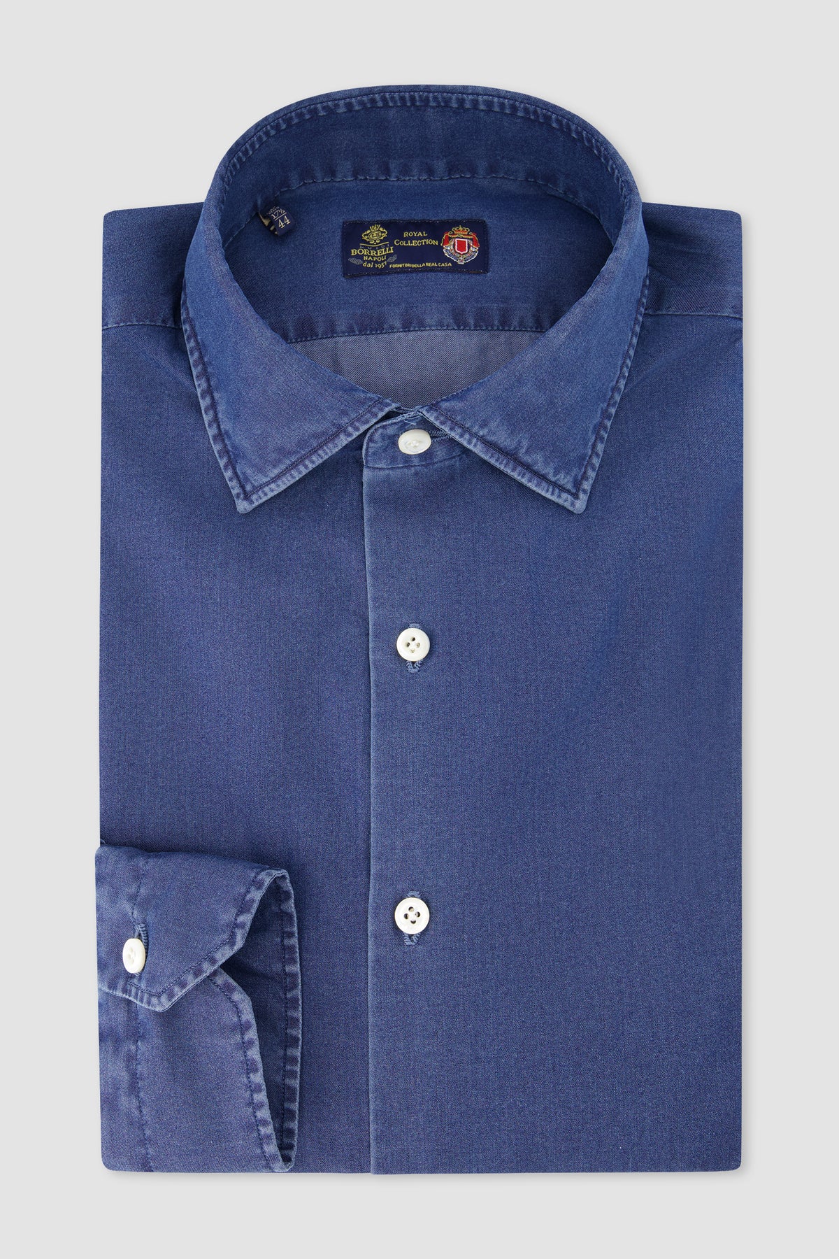 Luigi Borrelli Blue Cotton Denim Shirt