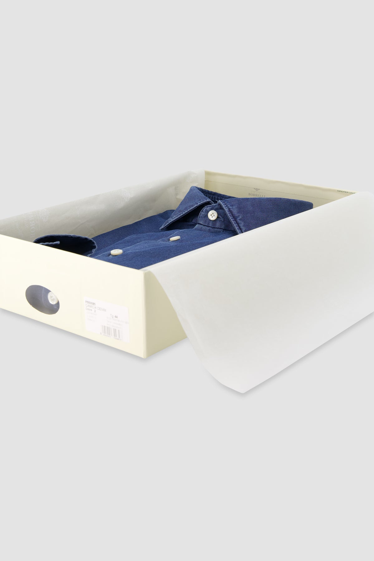 Luigi Borrelli Blue Cotton Denim Shirt