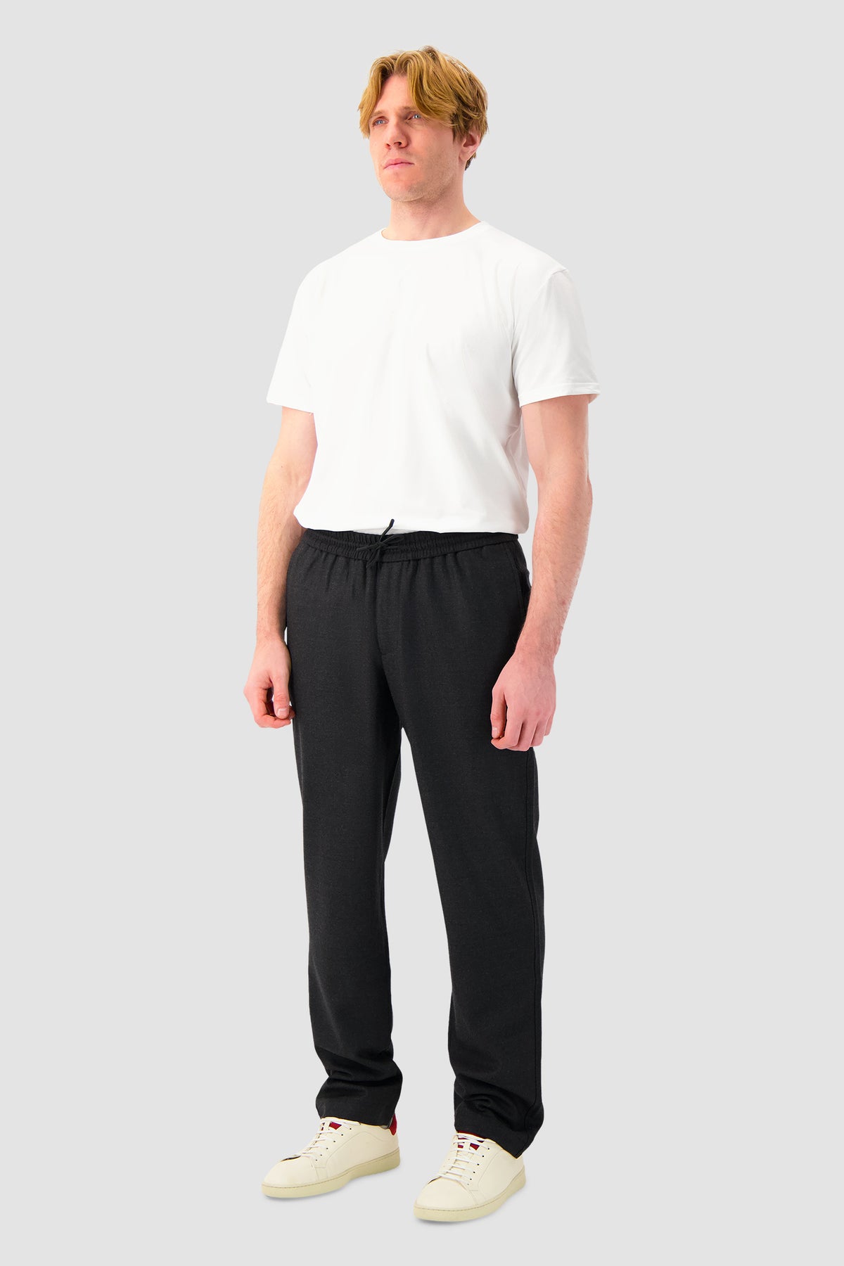 Sease Charcoal Virgin Wool Drawstring Trousers