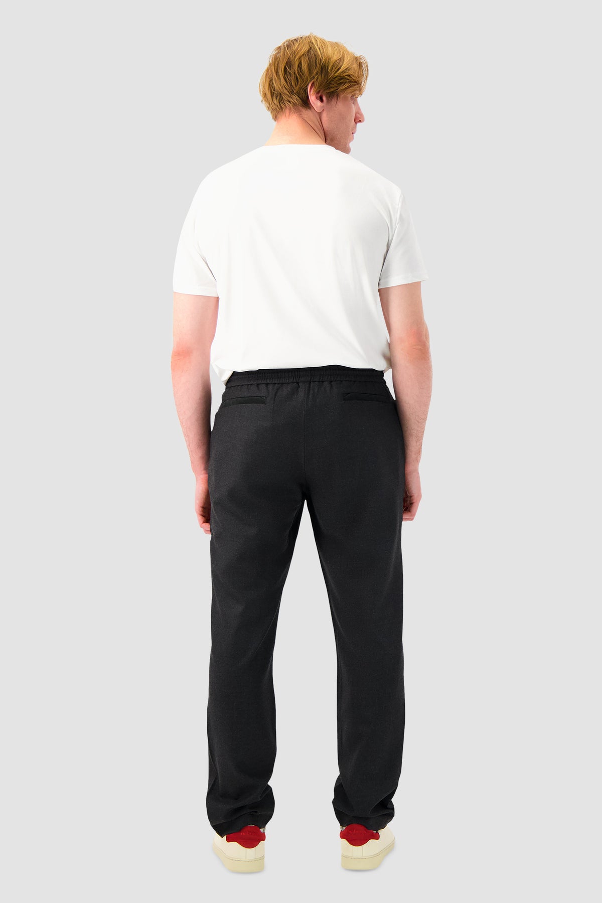 Sease Charcoal Virgin Wool Drawstring Trousers