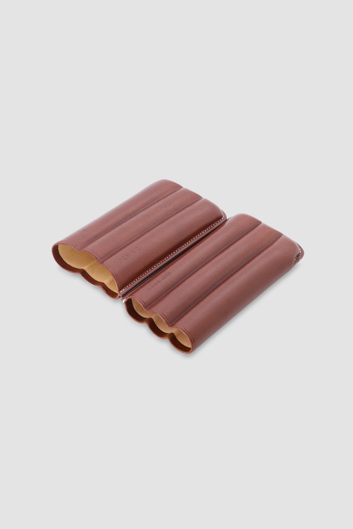Jemar Cognac Triple Leather Cigar Case