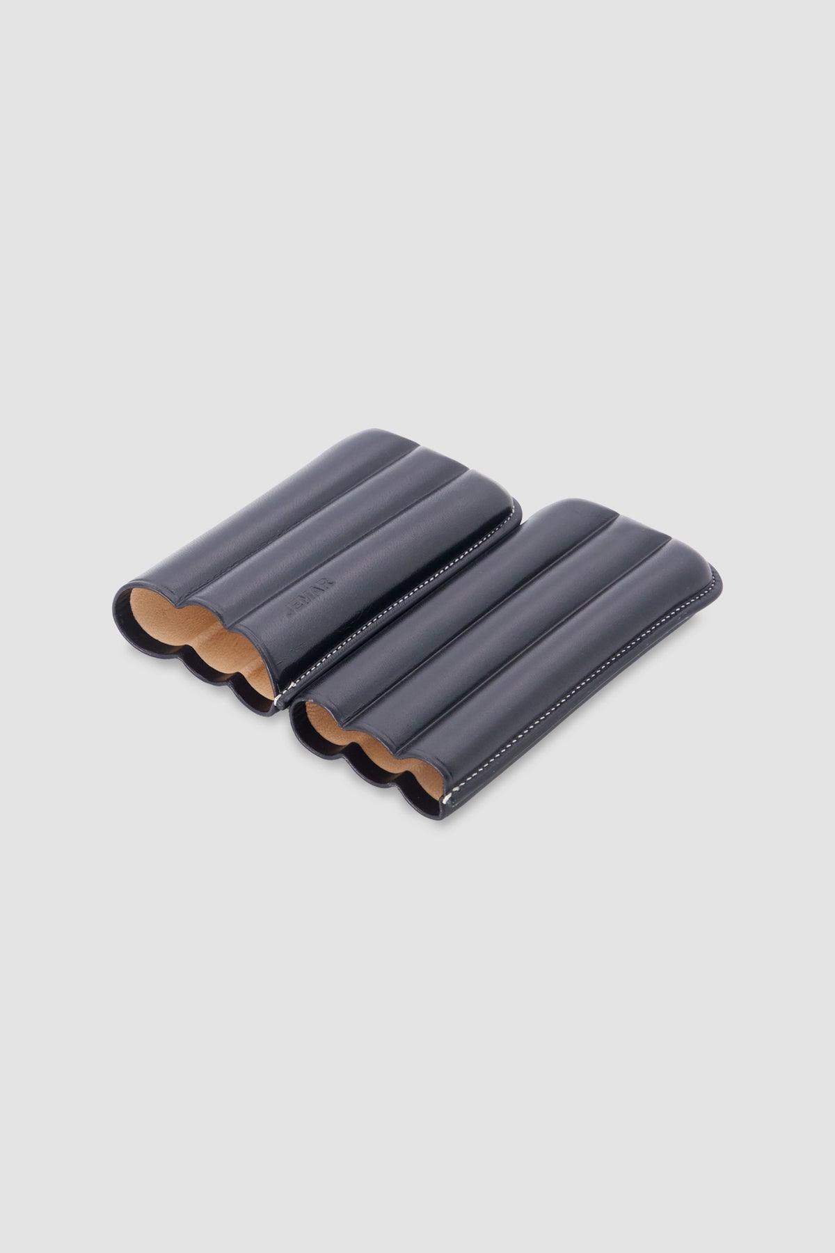 Jemar Black Triple Leather Cigar Case