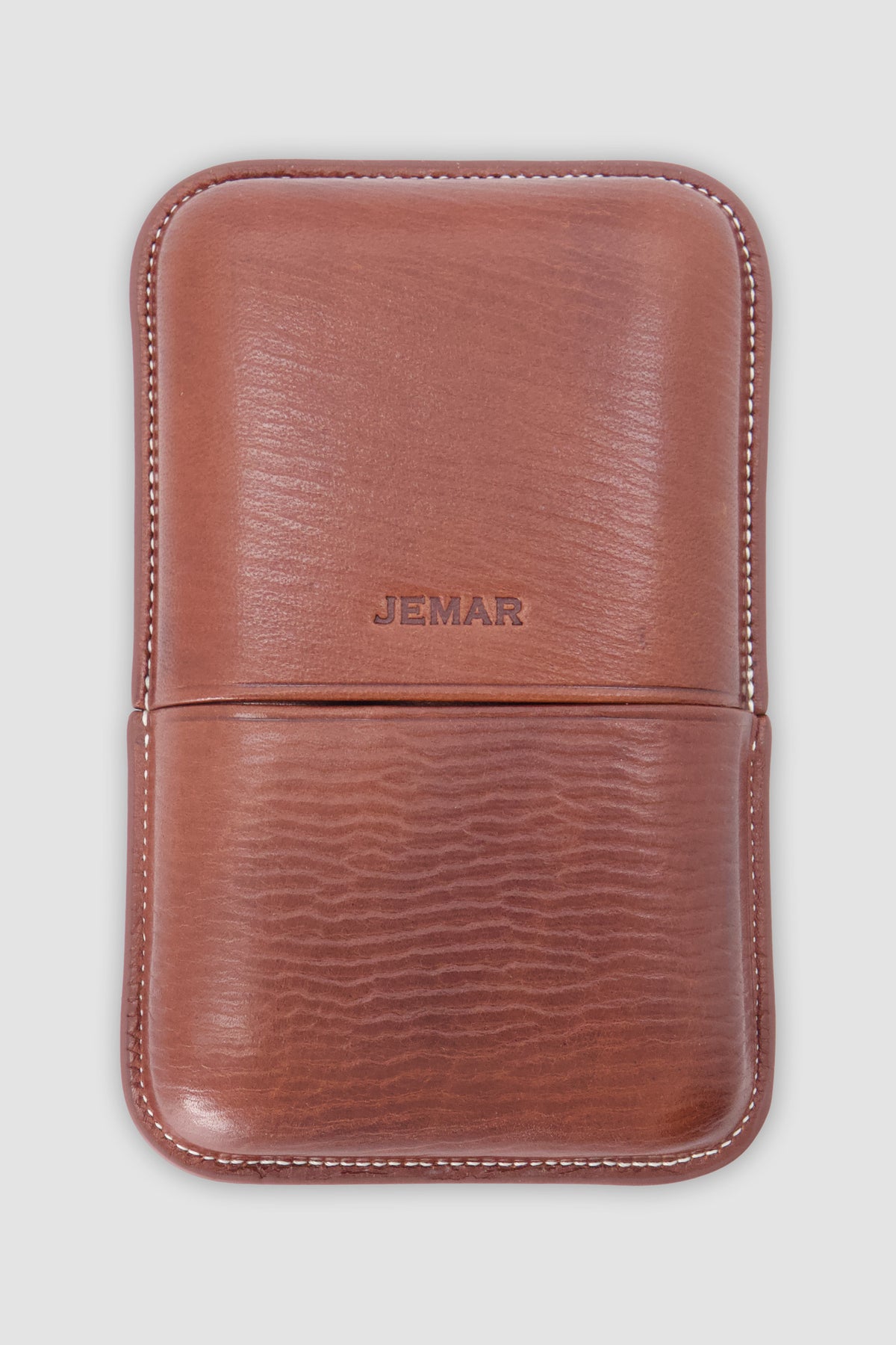 Jemar Cognac Triple Leather Cigar Case