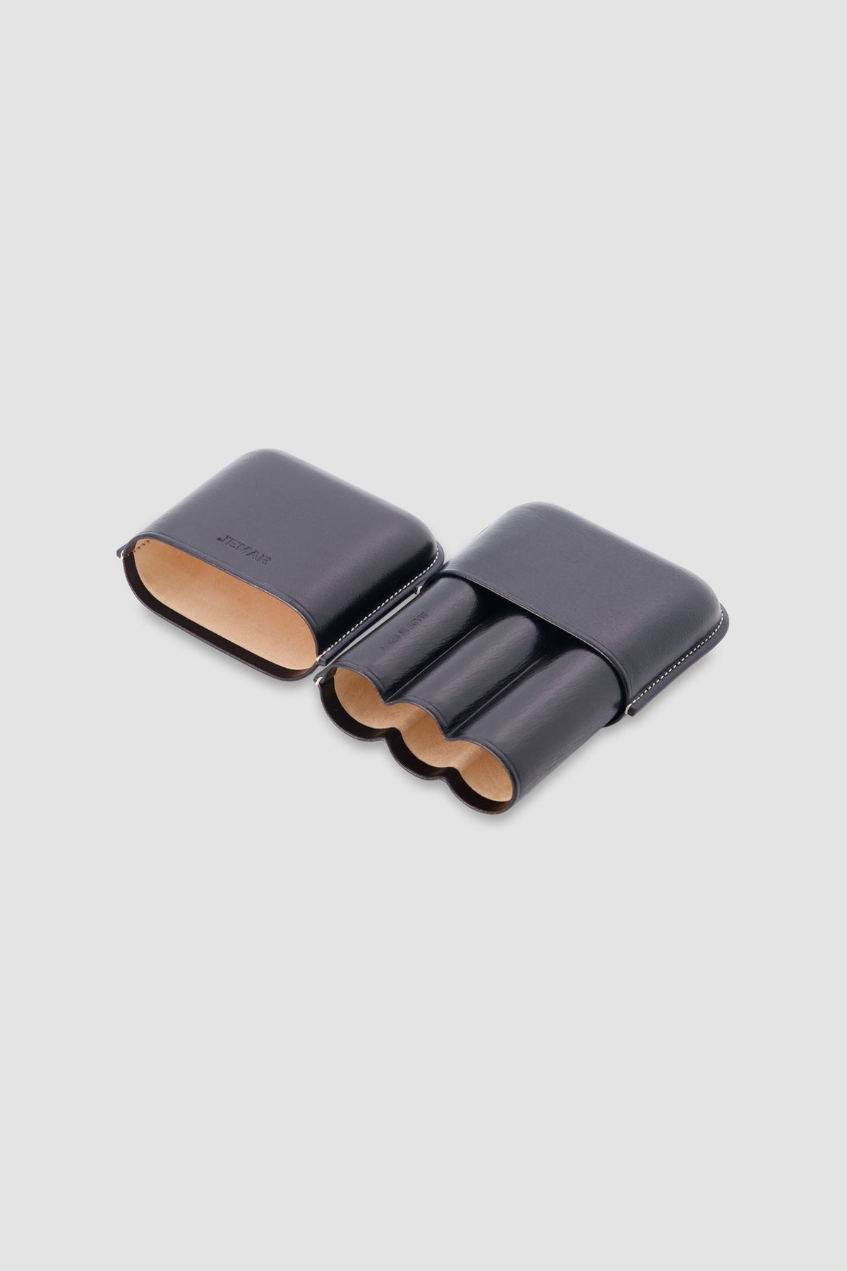Jemar Black Triple Leather Cigar Case