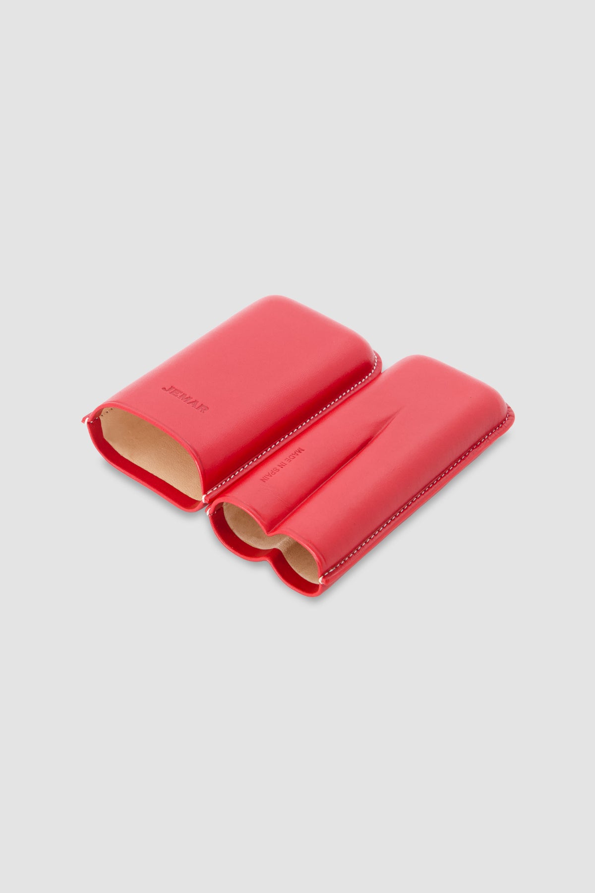 Jemar Red Leather Cigar Case