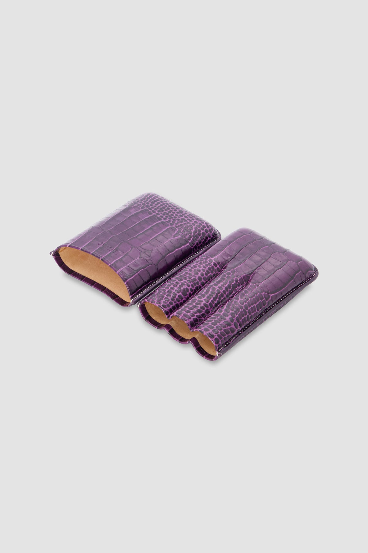 Jemar Purple Triple Embossed Leather Cigar Case