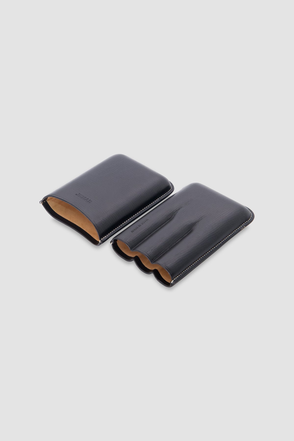 Jemar Black Triple Leather Cigar Case