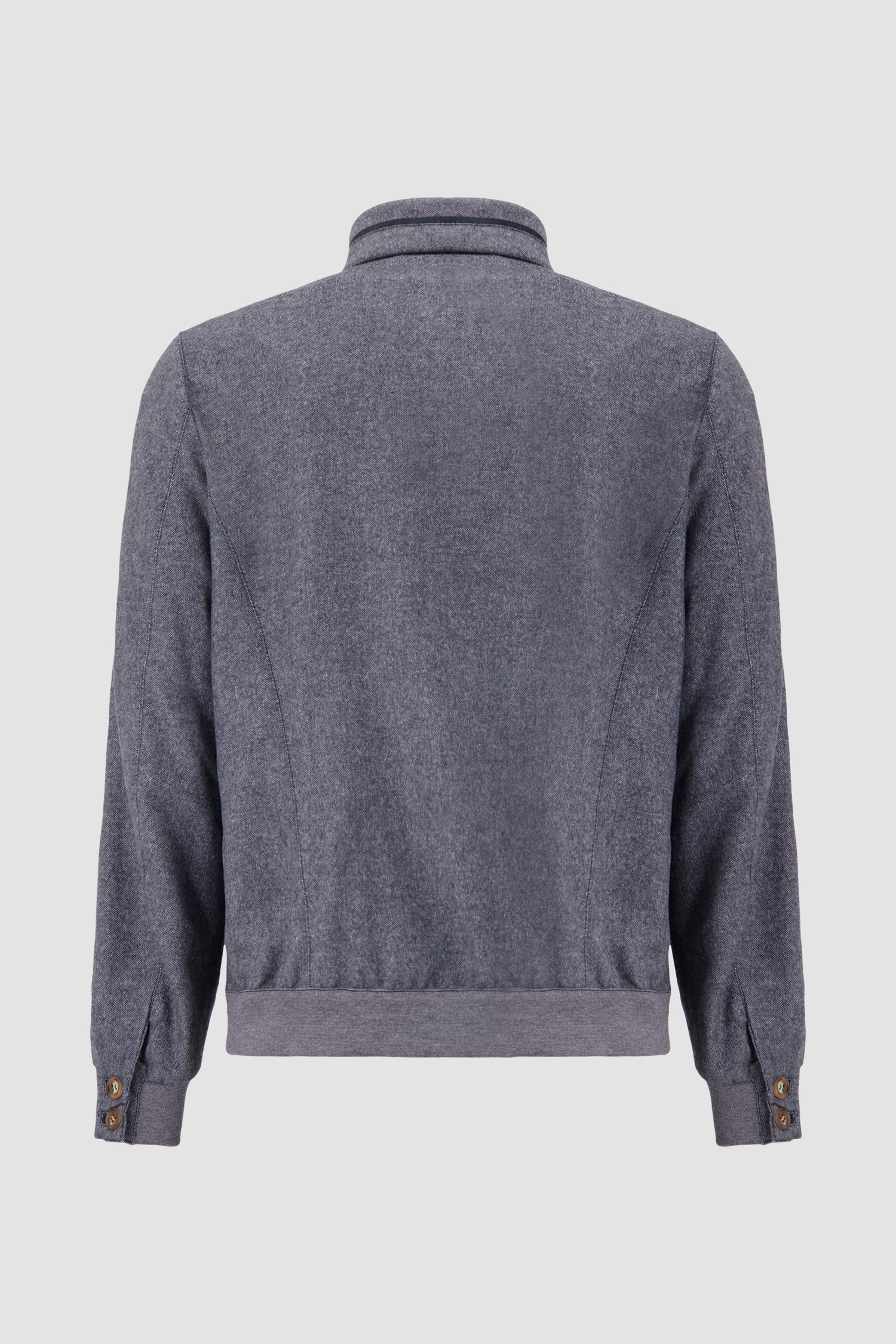 Hettabretz Dark Blue Stand Collar Zip Jacket