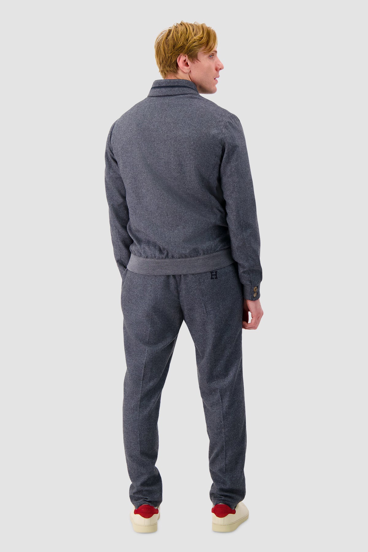 Hettabretz Dark Blue Stand Collar Zip Jacket