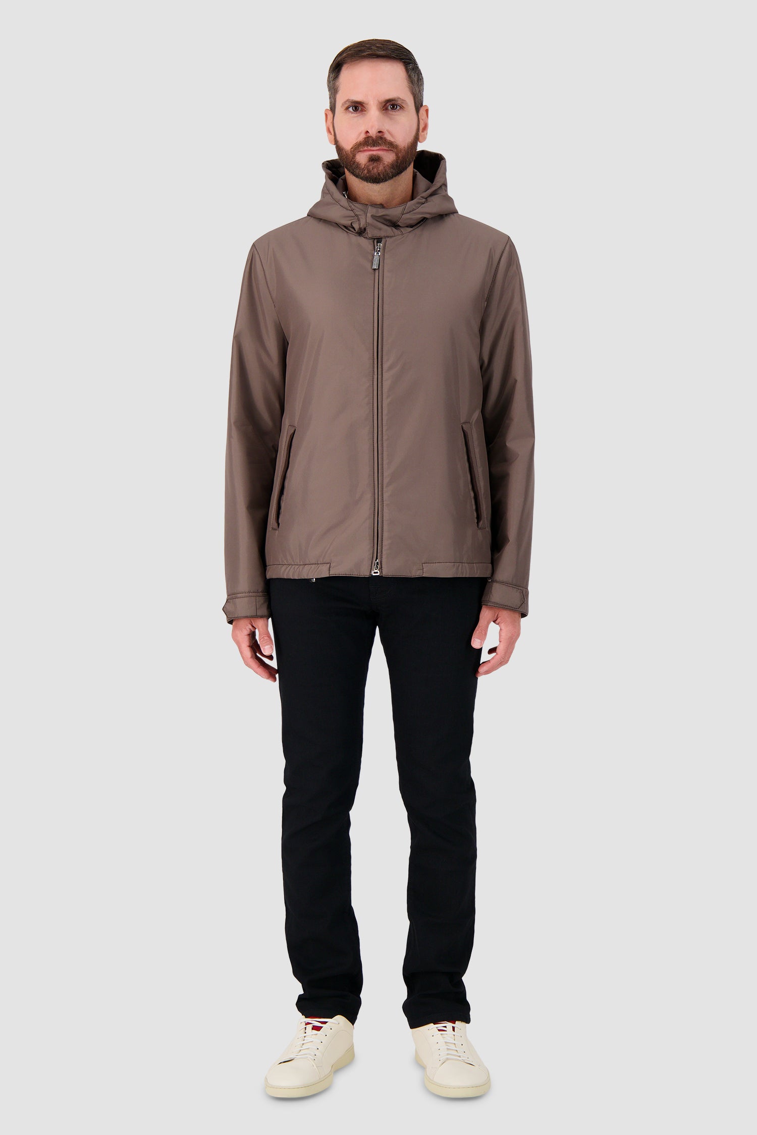 Hettabretz Brown Hooded Technical Jacket