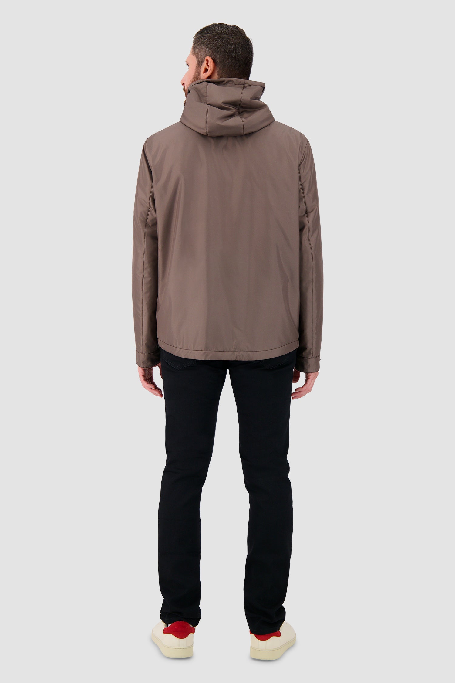 Hettabretz Brown Hooded Technical Jacket