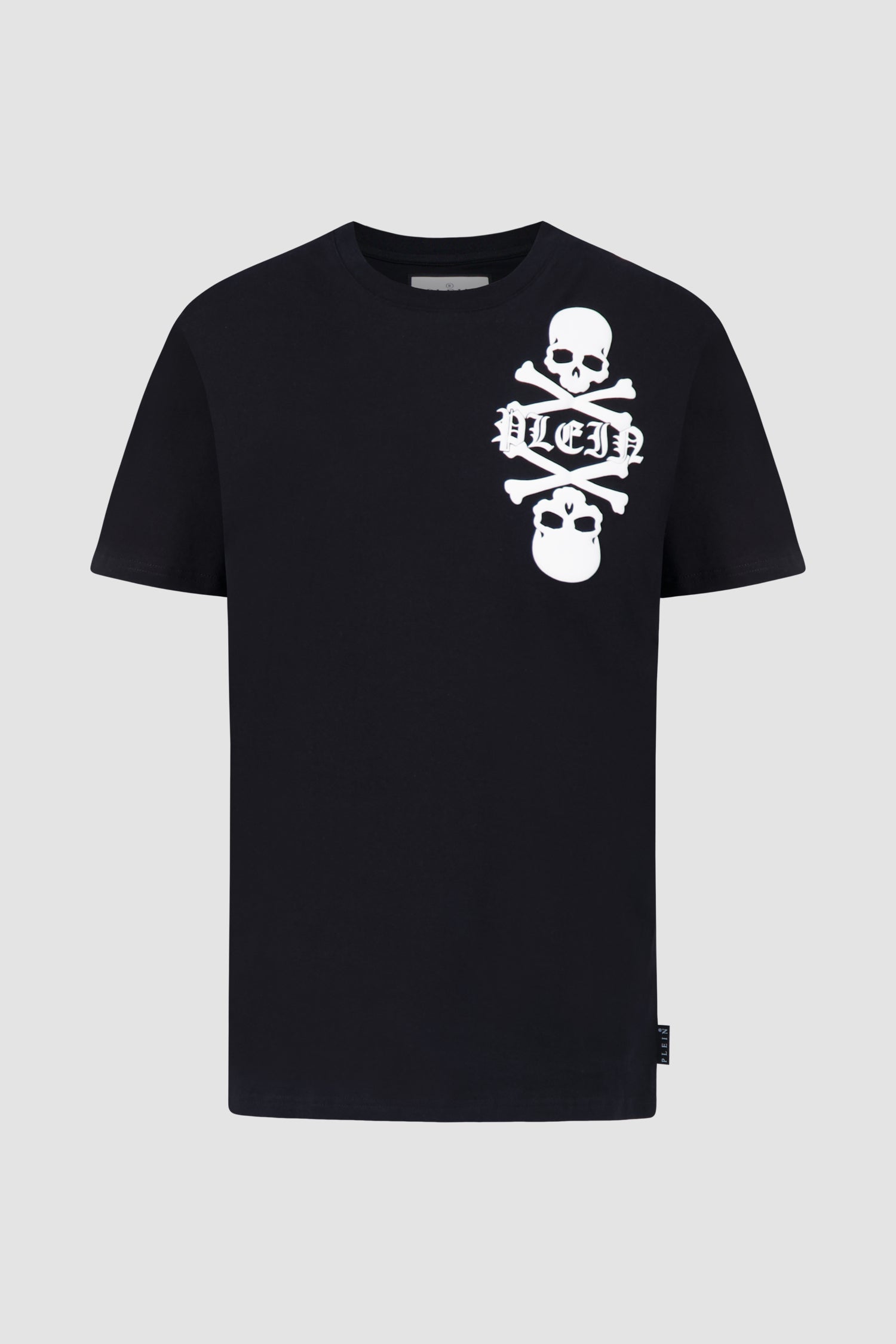 Philipp Plein Black Round Neck SS Skull&Bones T-Shirt