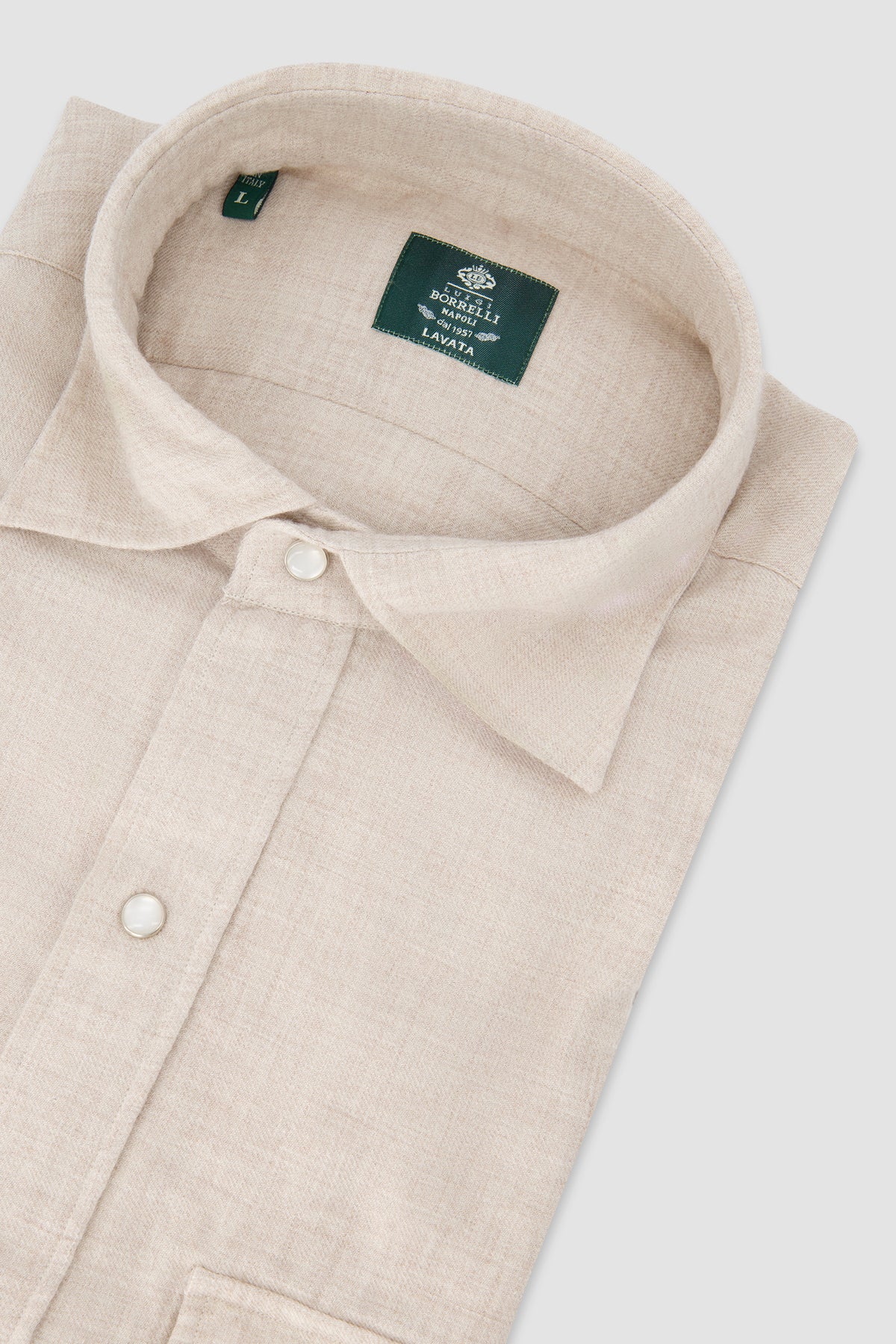 Luigi Borrelli Beige Cotton Shirt