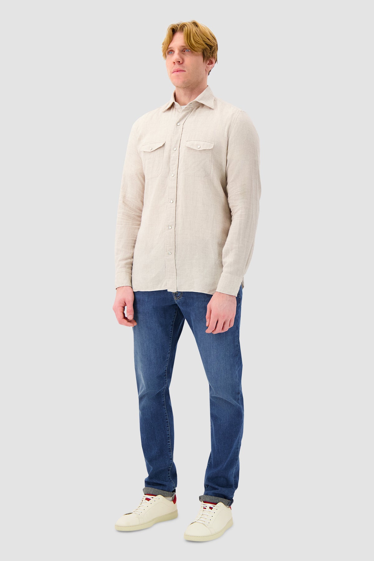Luigi Borrelli Beige Cotton Shirt