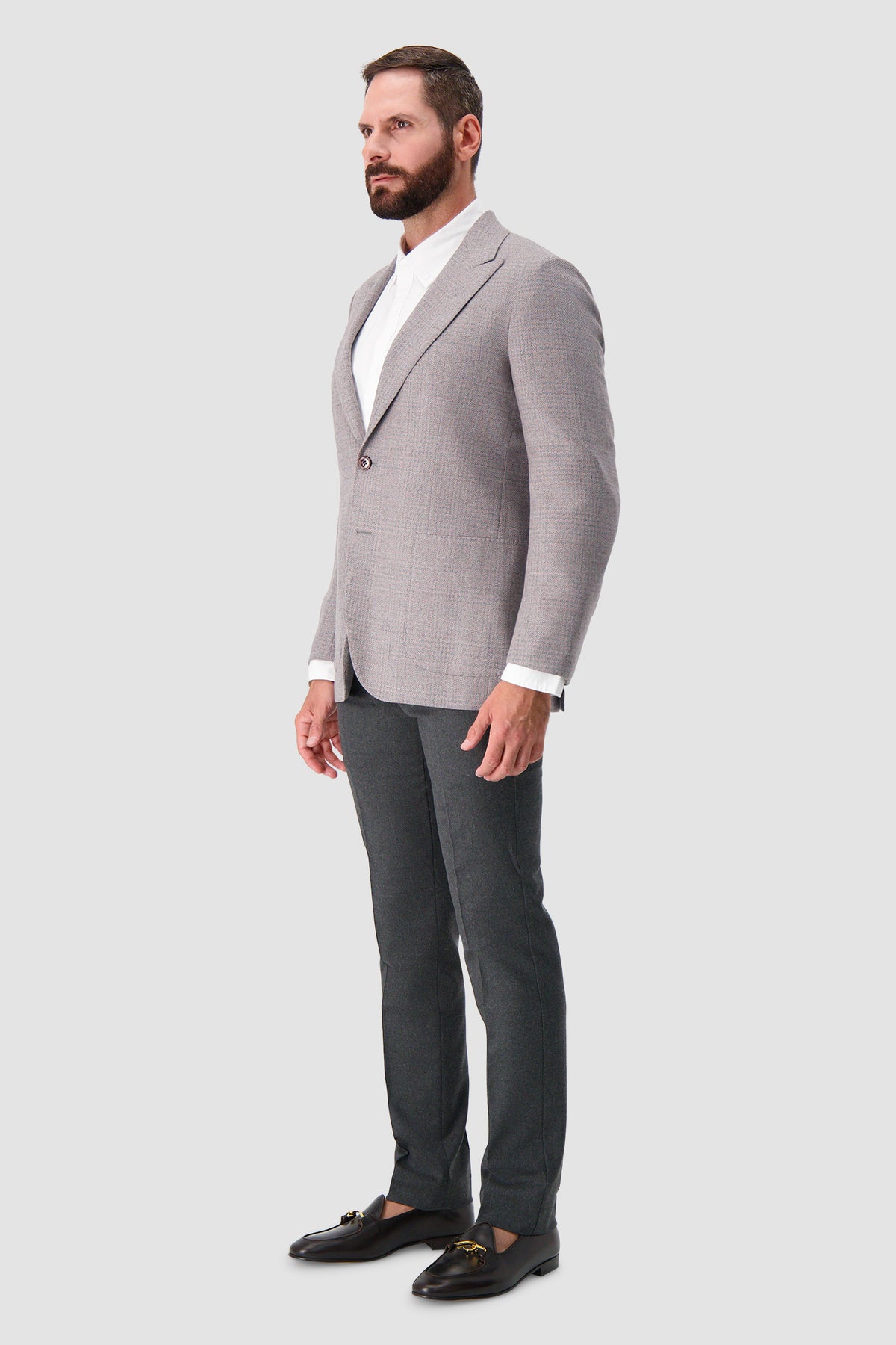 Sartorio Grey Houndstooth Wool Blazer