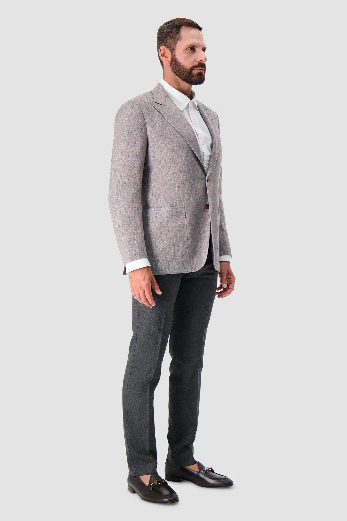 Sartorio Grey Houndstooth Wool Blazer