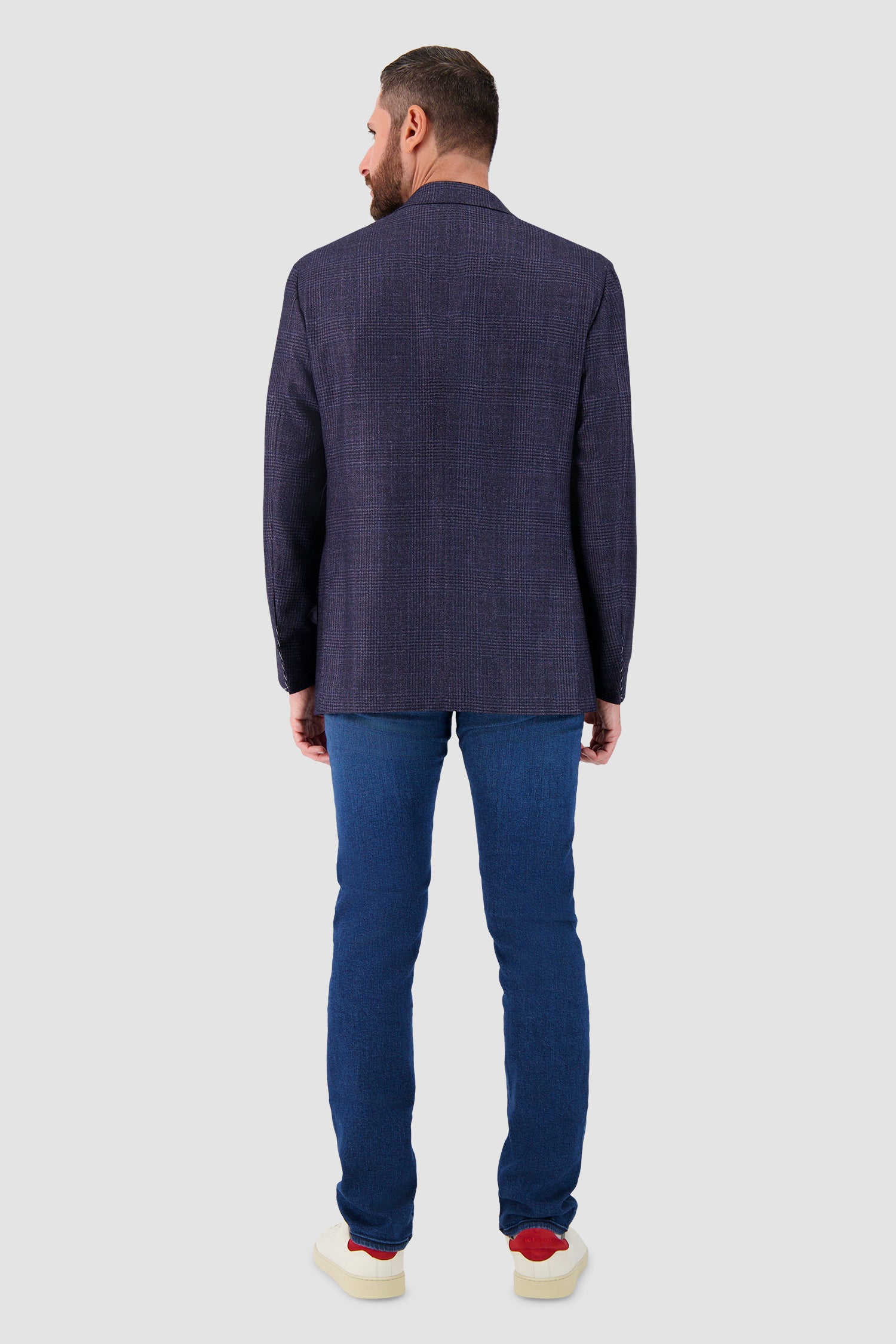 Sartorio Navy Glen Check Blazer