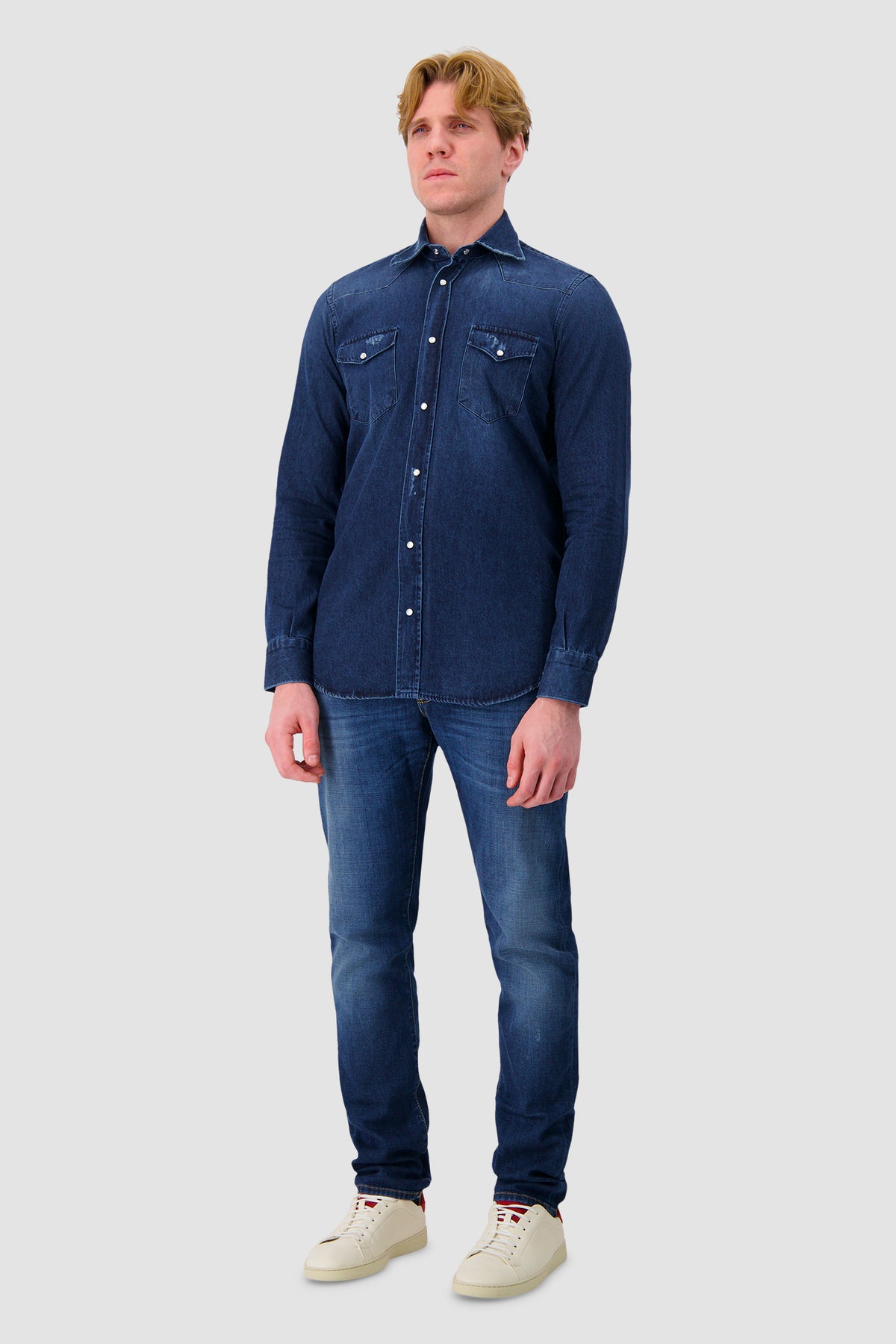 Sartorio Dark Blue Denim Shirt