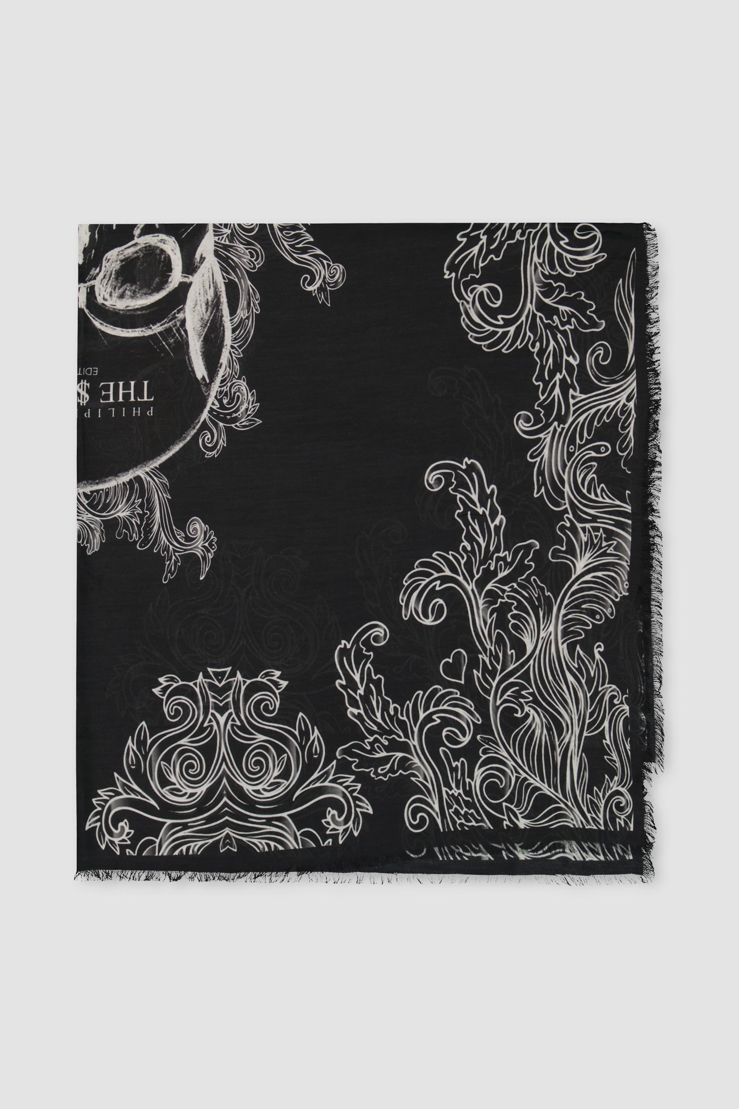 Philipp Plein Black Skull Scarf