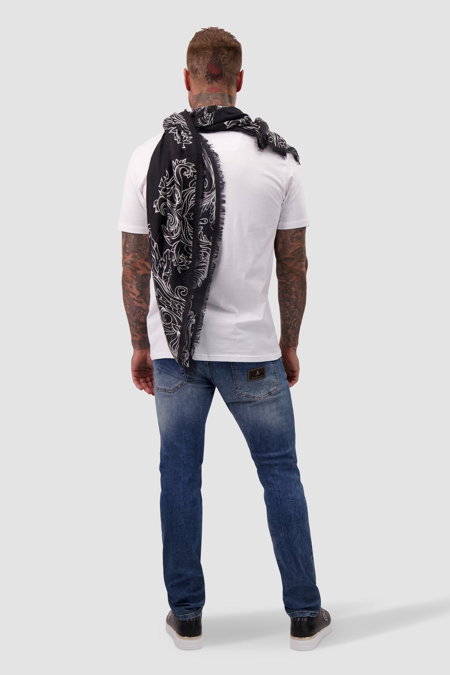 Philipp Plein Black Skull Scarf