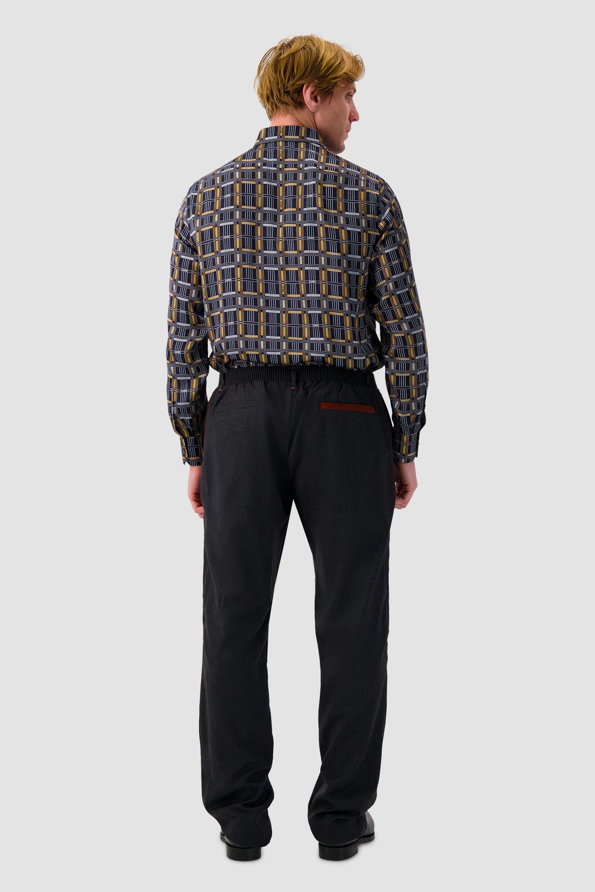 Zilli Navy Print Silk Dress Shirt