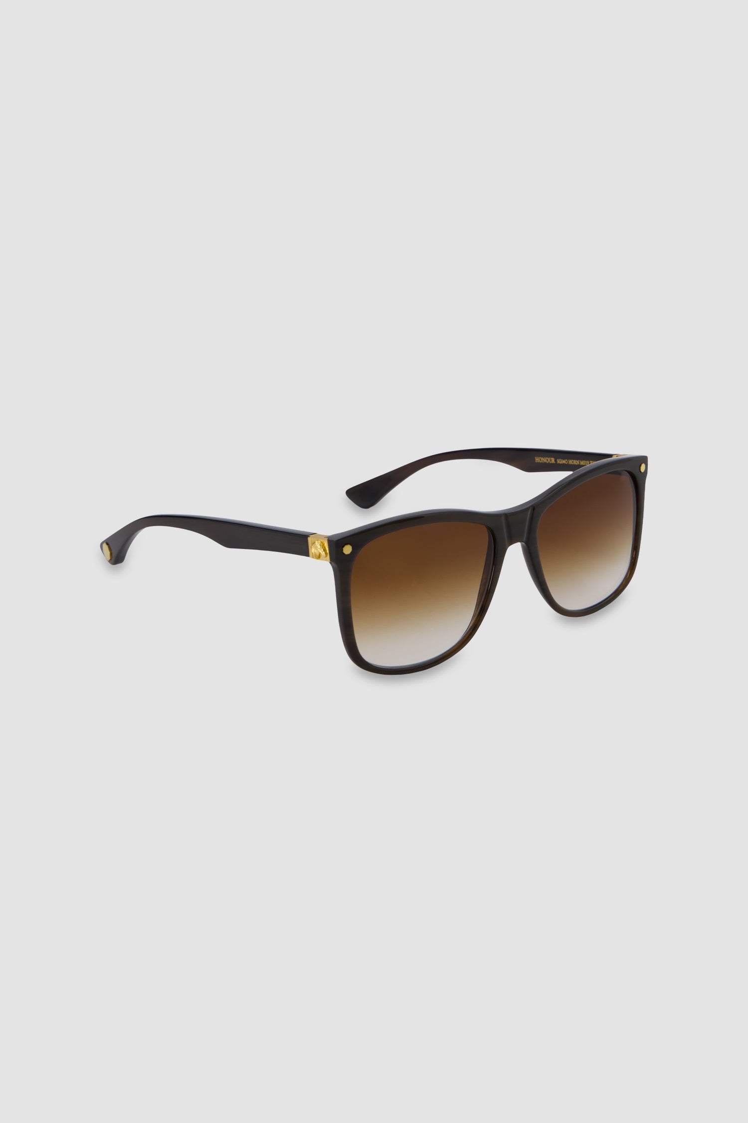 Stefano Ricci Black Buffalo Horn Gold Detail Sunglasses