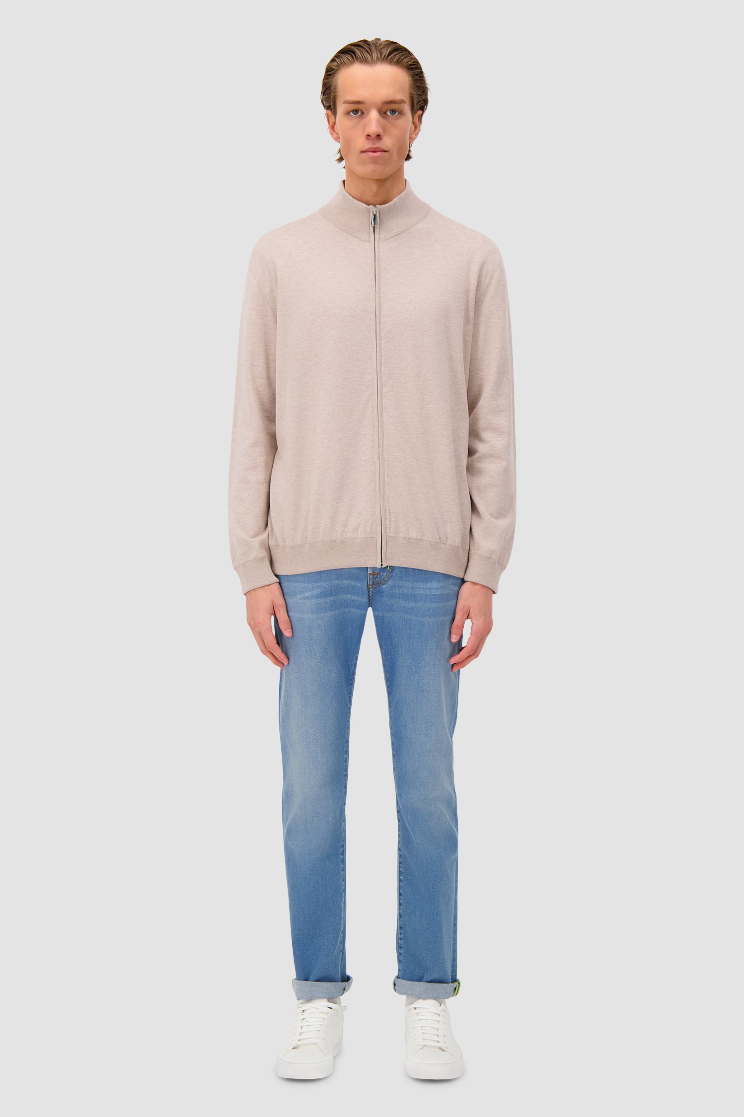 Pashmere Polo, pull zippé intégral