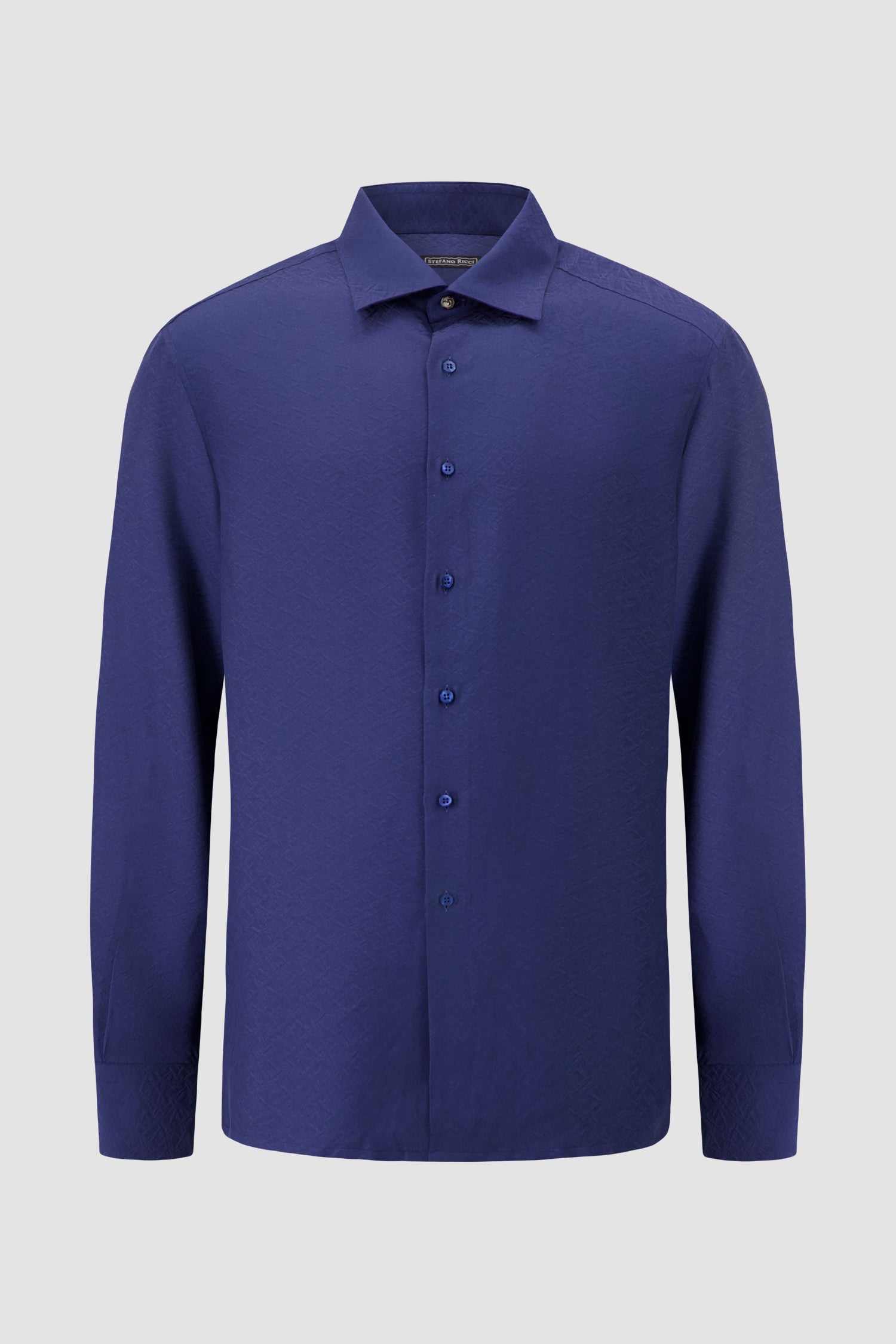Stefano Ricci Navy Silk Dress Shirt