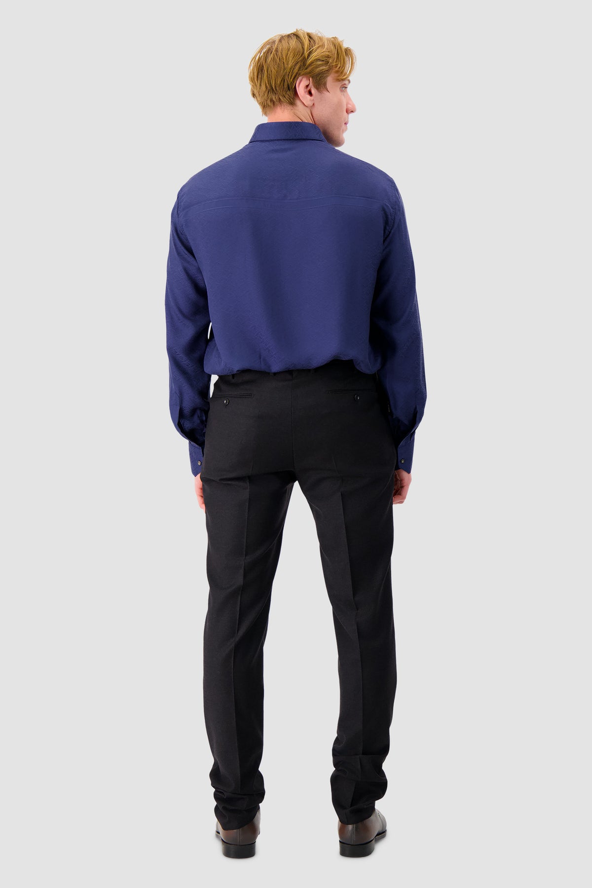 Stefano Ricci Navy Silk Dress Shirt