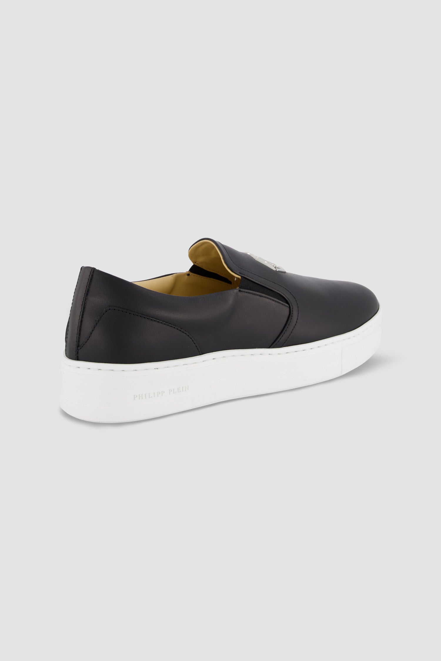 Philipp Plein Black Hexagon Slip-Ons