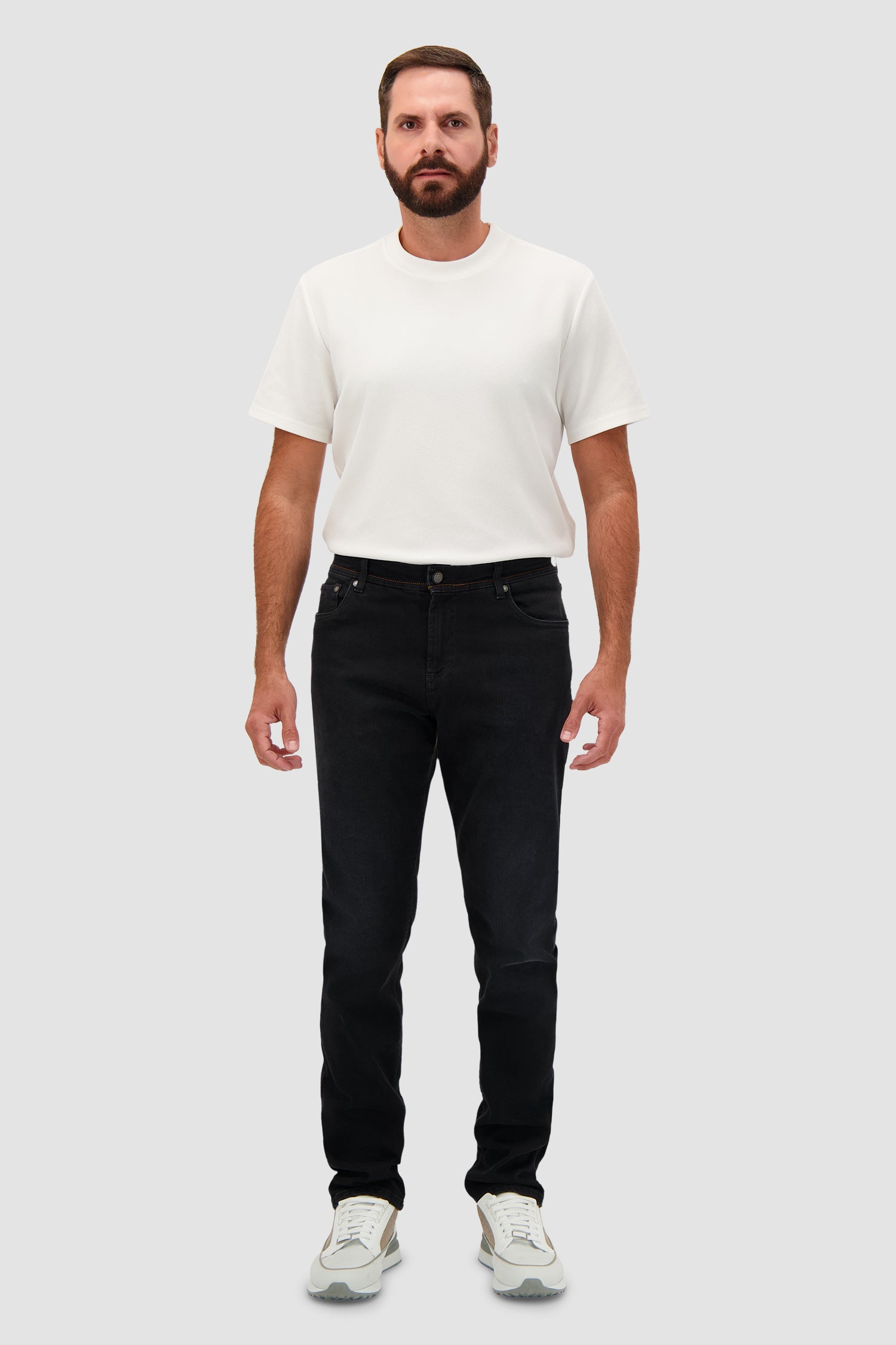 Richard J. Brown Black Denim Contrast Stitching Jeans