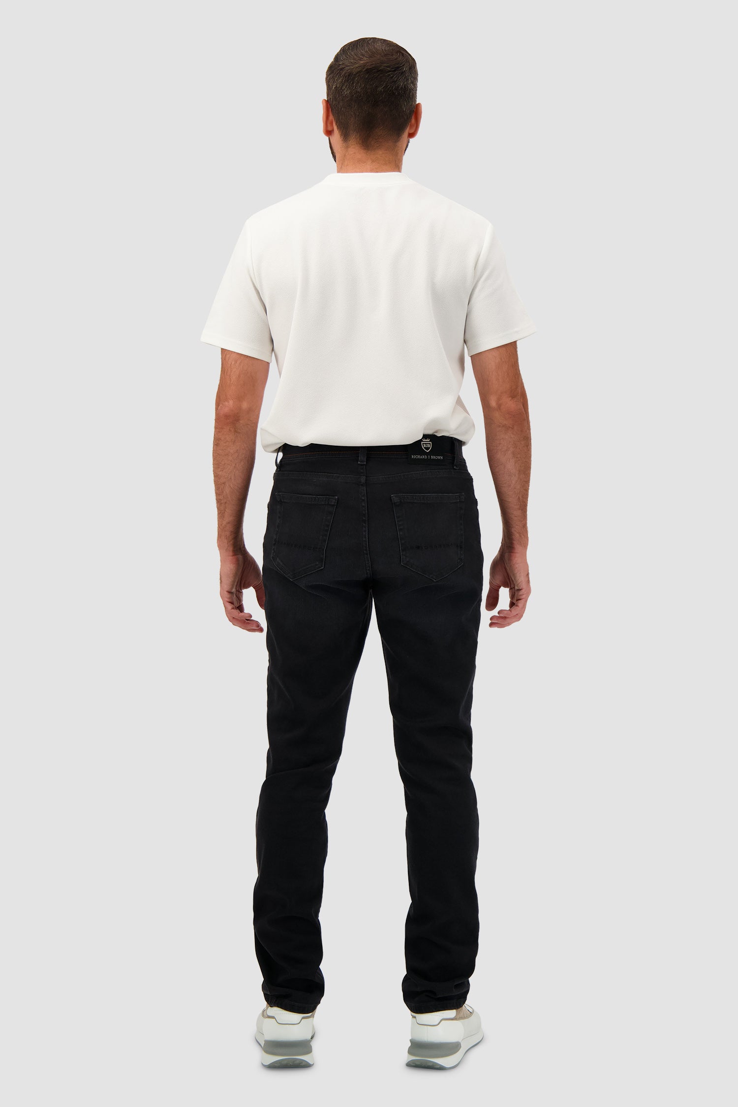 Richard J. Brown Black Denim Contrast Stitching Jeans