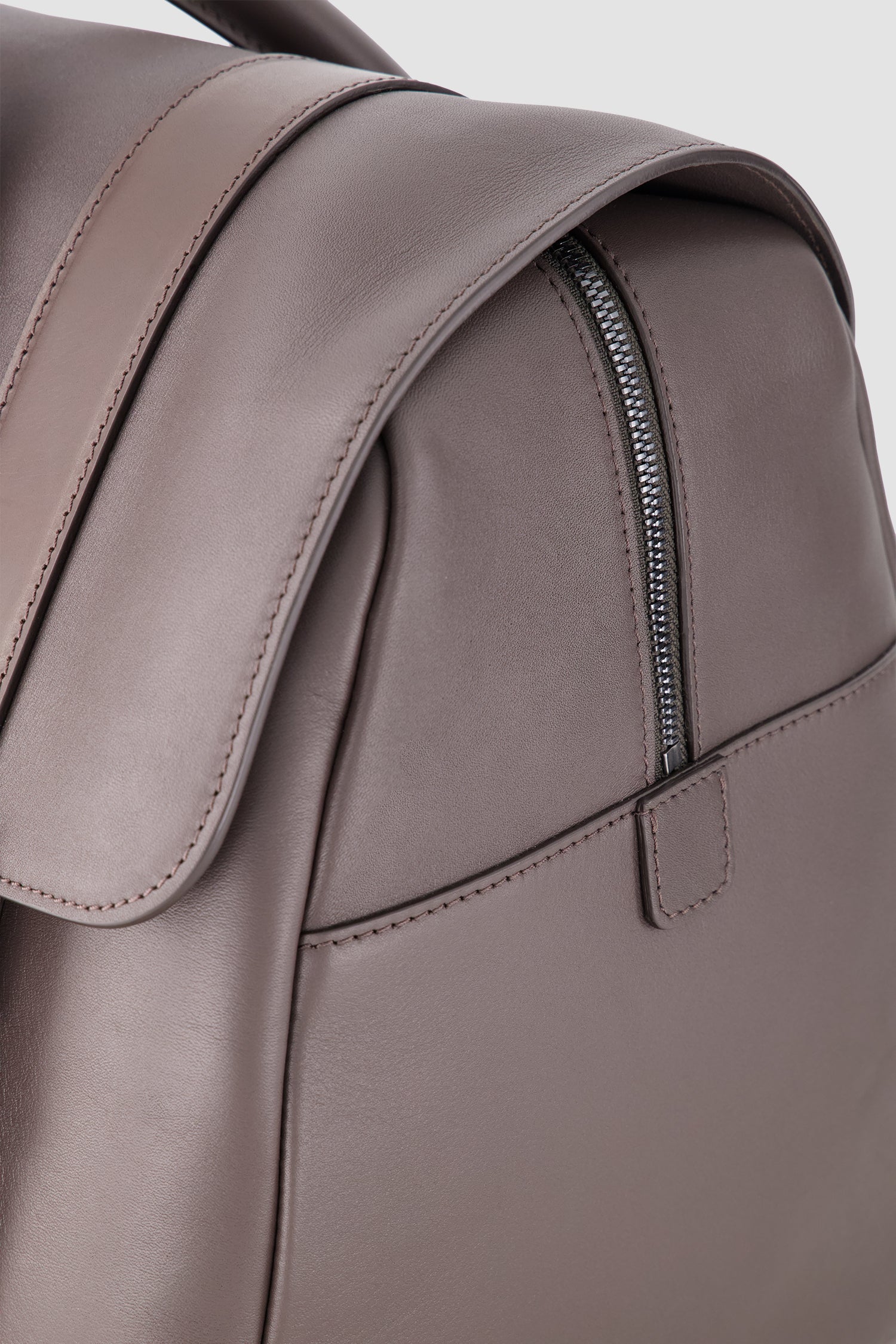 Kiton Dark Brown Calfskin Shopper Bag