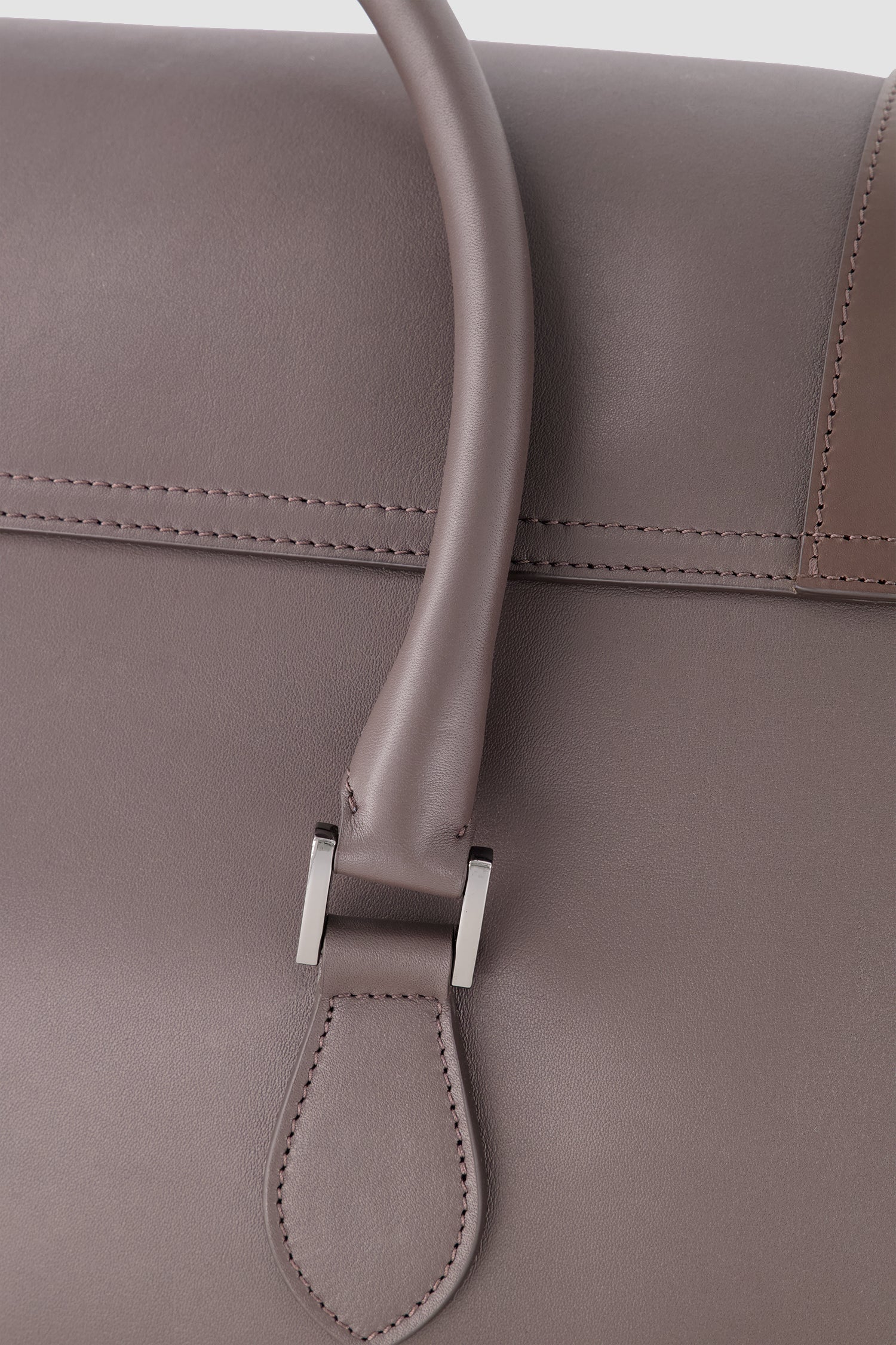 Kiton Dark Brown Calfskin Shopper Bag