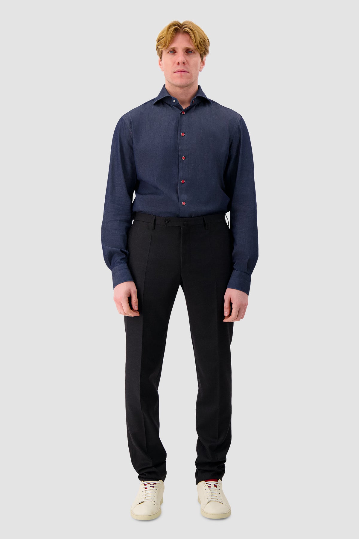 Kiton Blue Denim Shirt