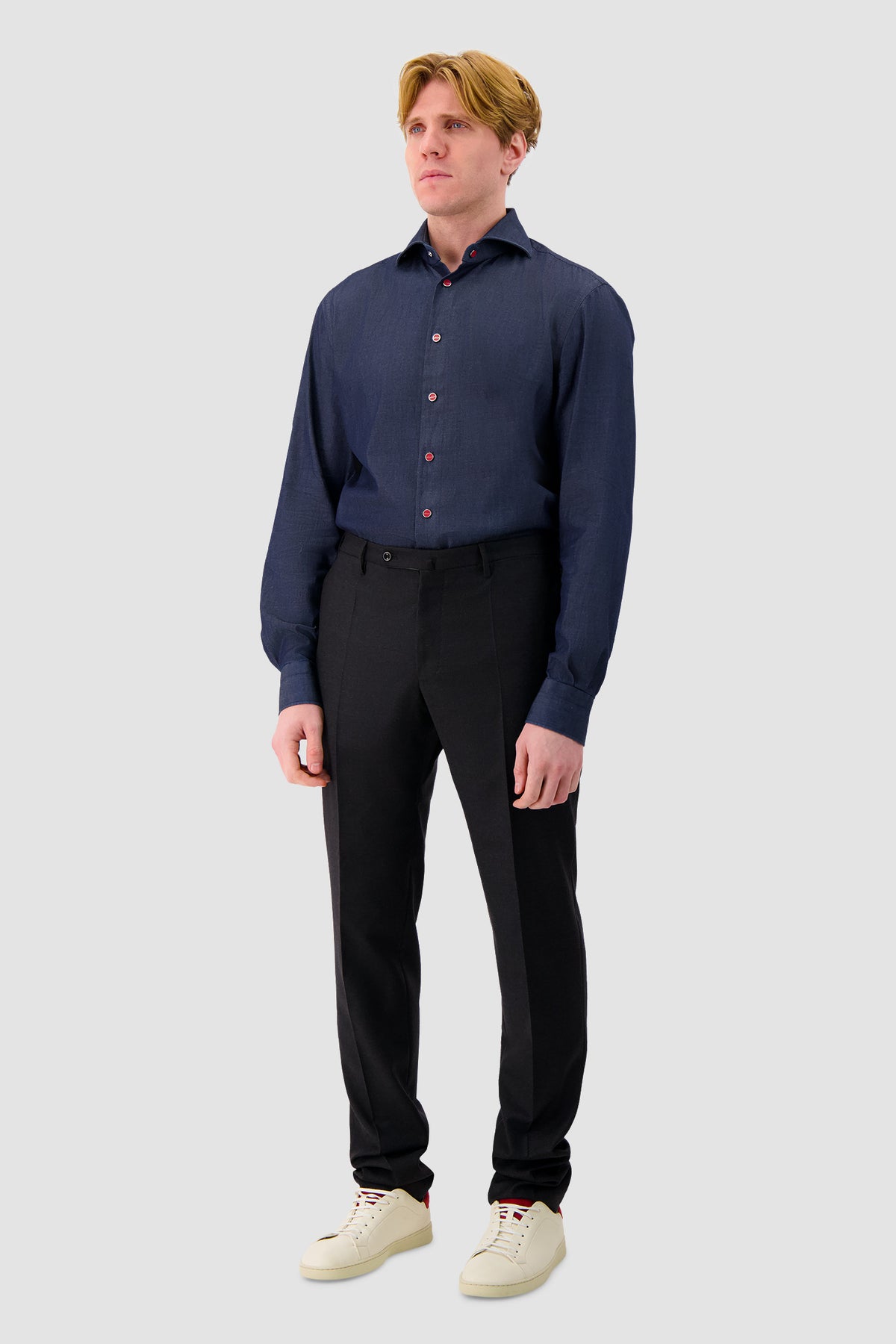 Kiton Blue Denim Shirt