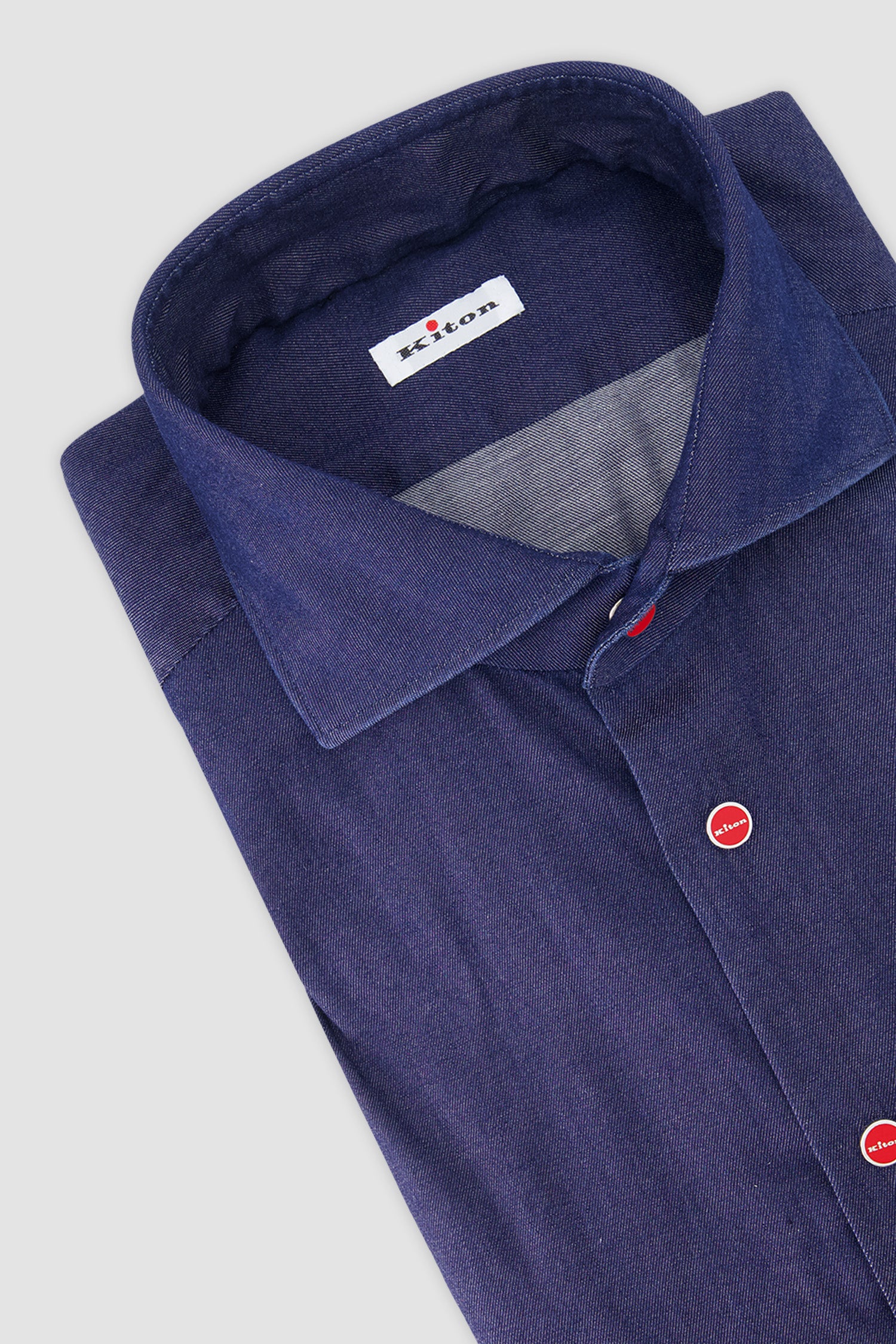 Kiton Blue Denim Shirt